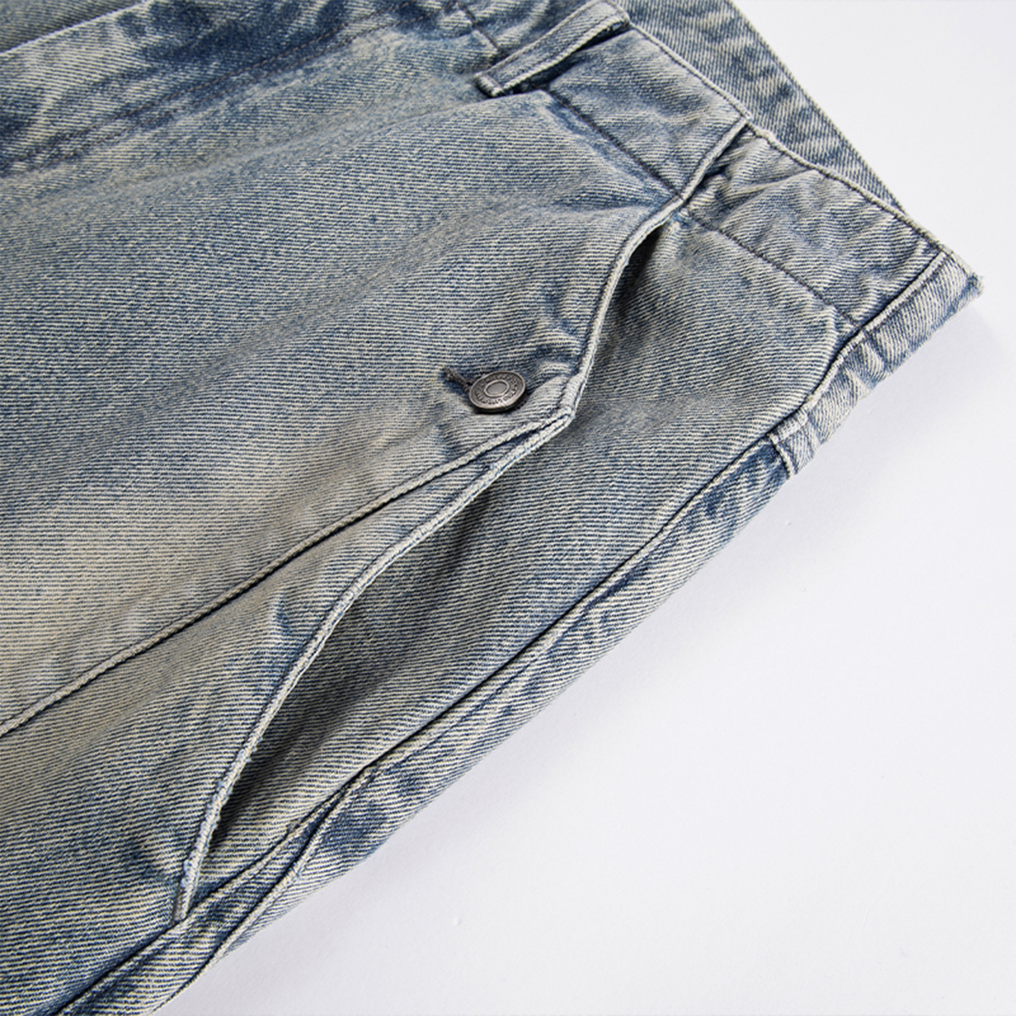 F2CE Washed Panel Adjustable-Hem Denim Pants, premium urban and streetwear designers apparel on PROJECTISR.com, F2CE