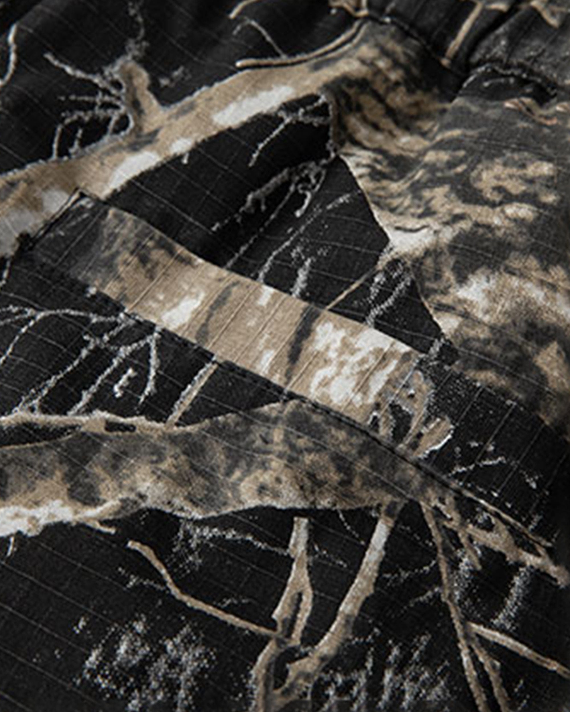 ENSHADOWER Black Camo Multi-pocket Down Pants, premium urban and streetwear designers apparel on PROJECTISR.com, ENSHADOWER