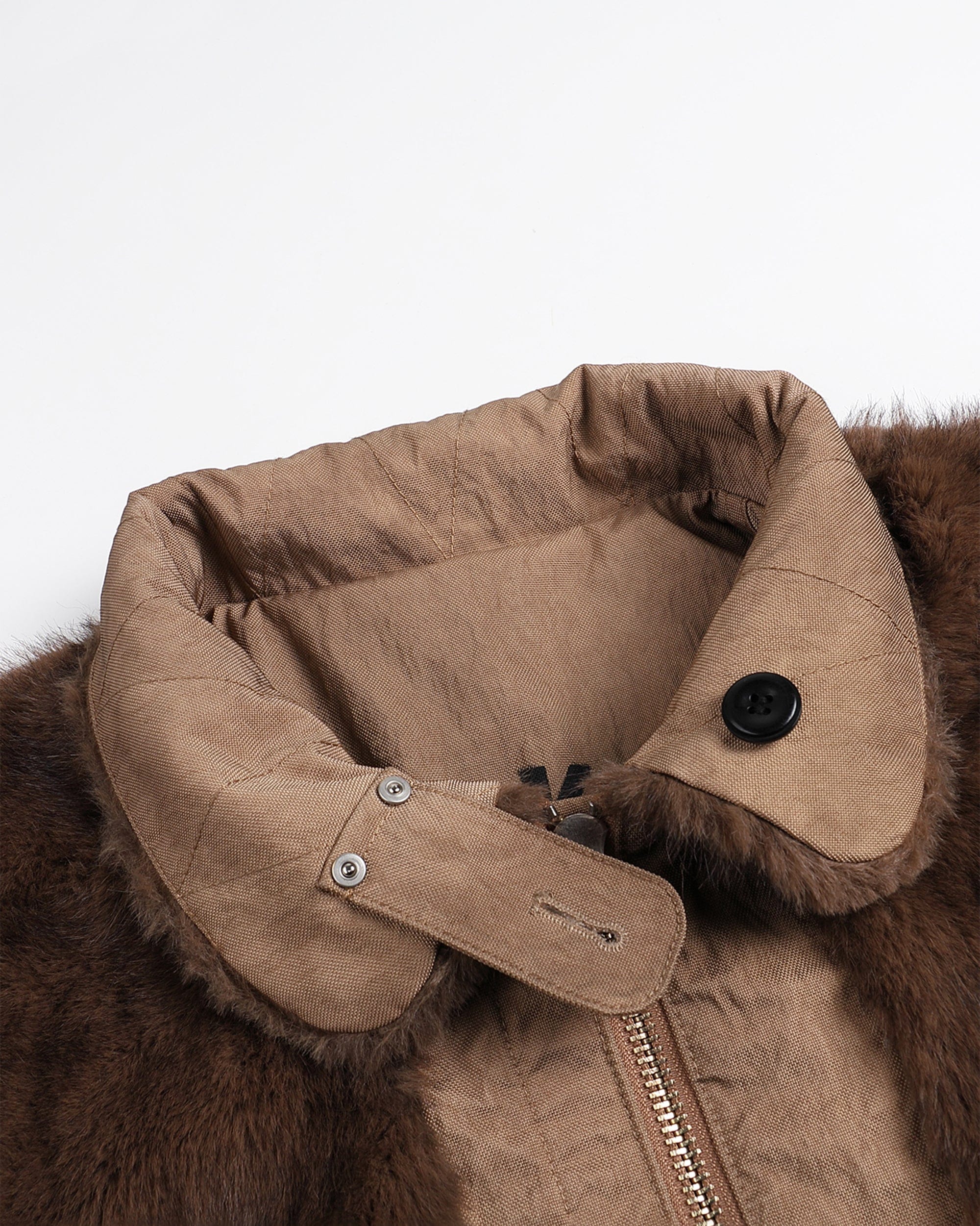 FACEONLAB Distressed Reversible Fuzzy N1 Military Jacket Khaki, premium urban and streetwear designers apparel on PROJECTISR.com, FACEONLAB