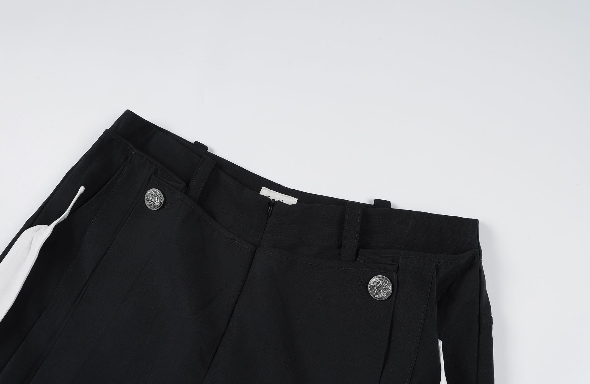 2000RSK Crinkled Detachable Ribbon Wide-Leg Trousers