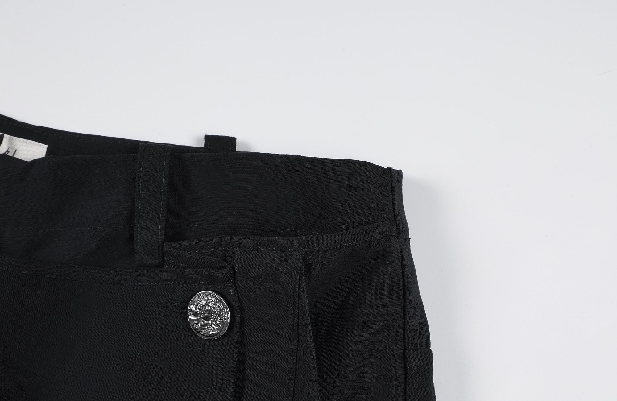 2000RSK Crinkled Detachable Ribbon Wide-Leg Trousers
