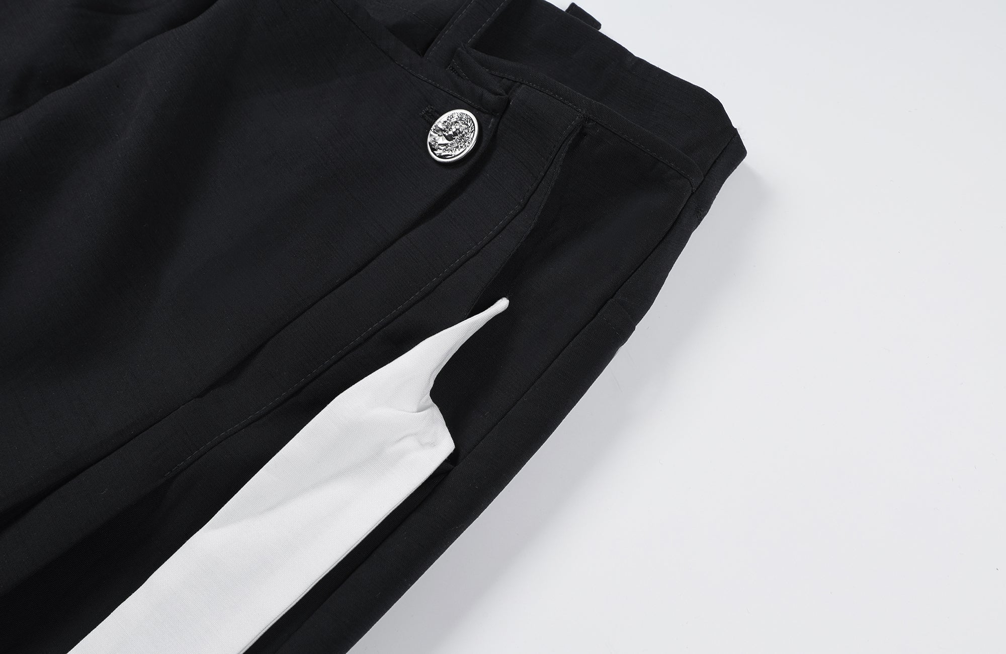 2000RSK Crinkled Detachable Ribbon Wide-Leg Trousers