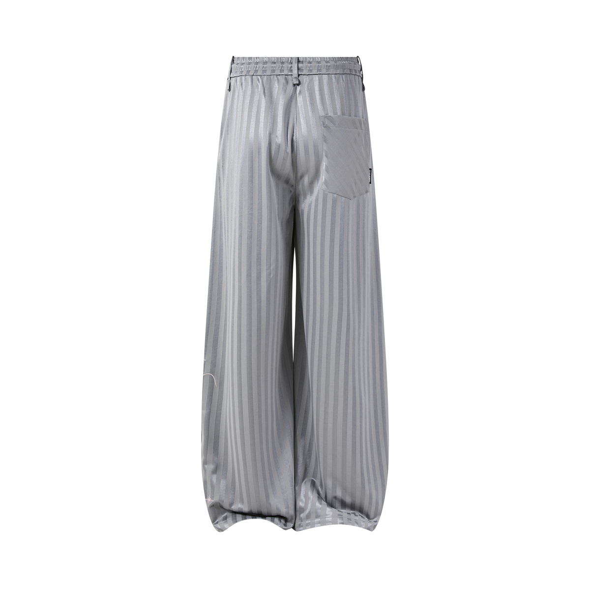 PASET Striped Embroidered Wide-Leg Pants