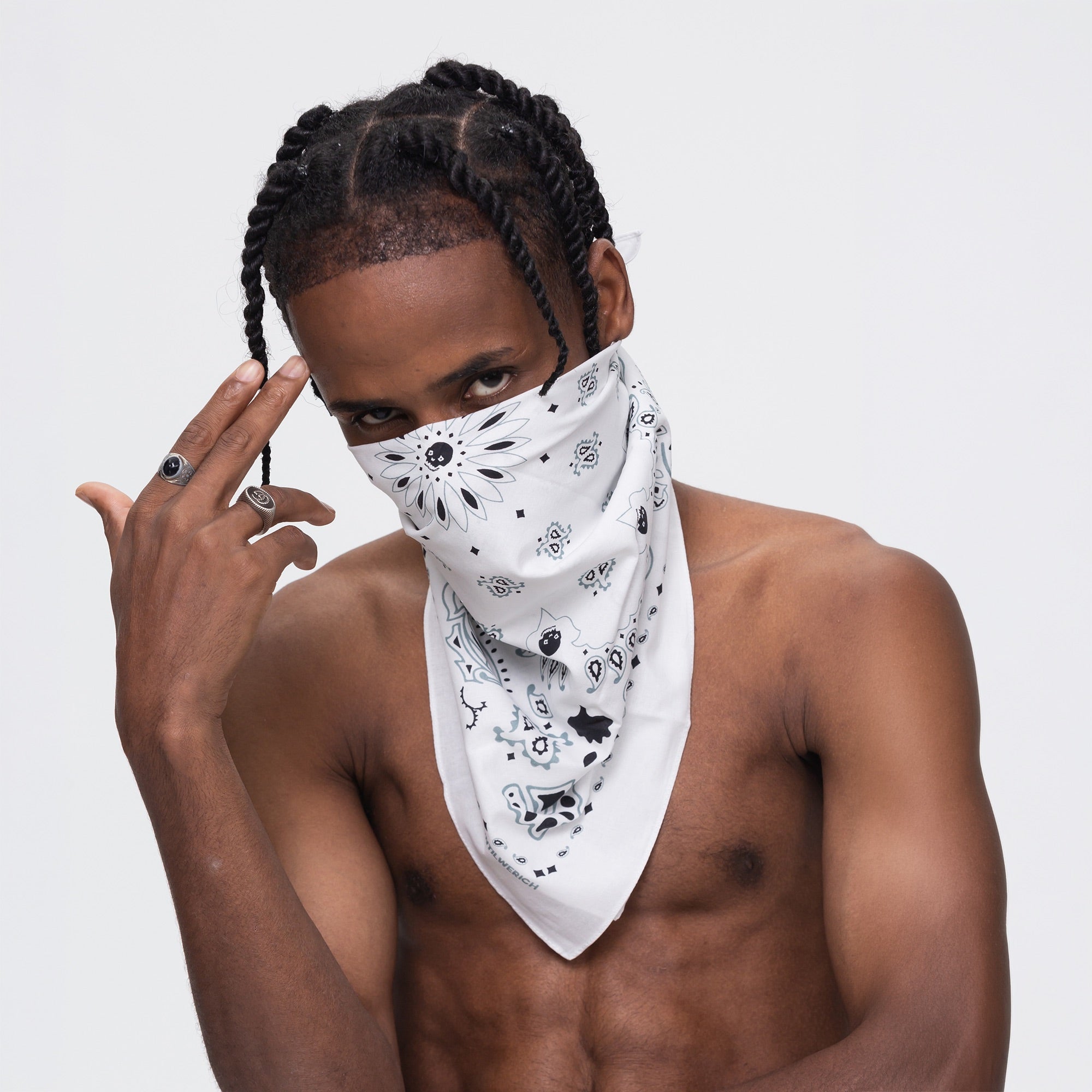 UNTILWERICH Paisley Square Bandana