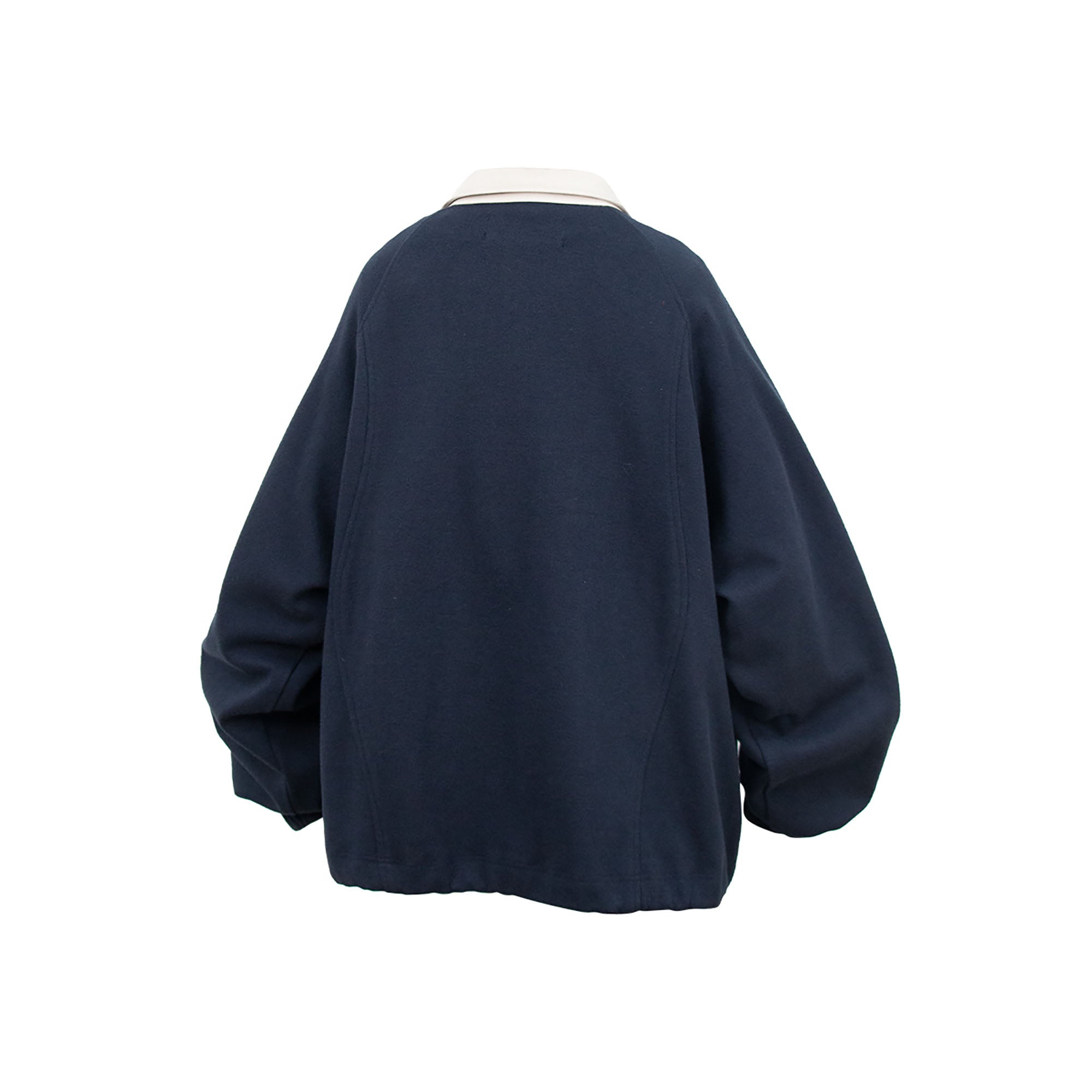 RELABEL Raglan Drawstring-Hem Polo Sweatshirt