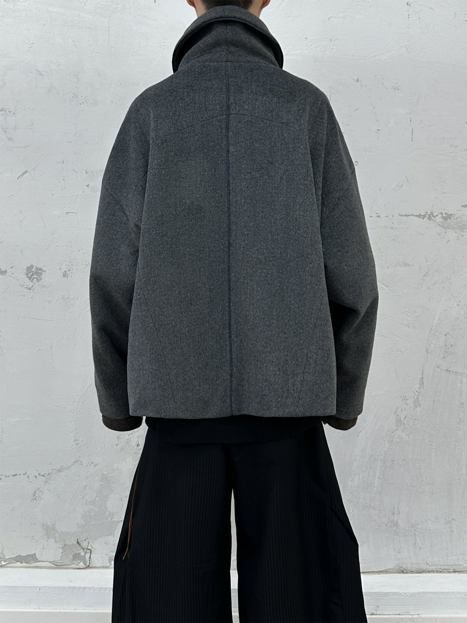 RELABEL Asym Wool-Blend Curved Panel Jacket