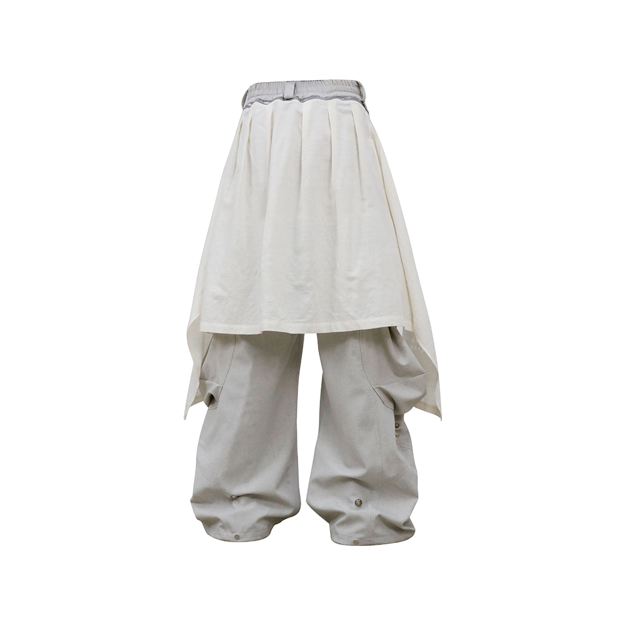 RELABEL Detachable Drape Linen-Blend Cargo Light Gray, premium urban and streetwear designers apparel on PROJECTISR.com, RELABEL