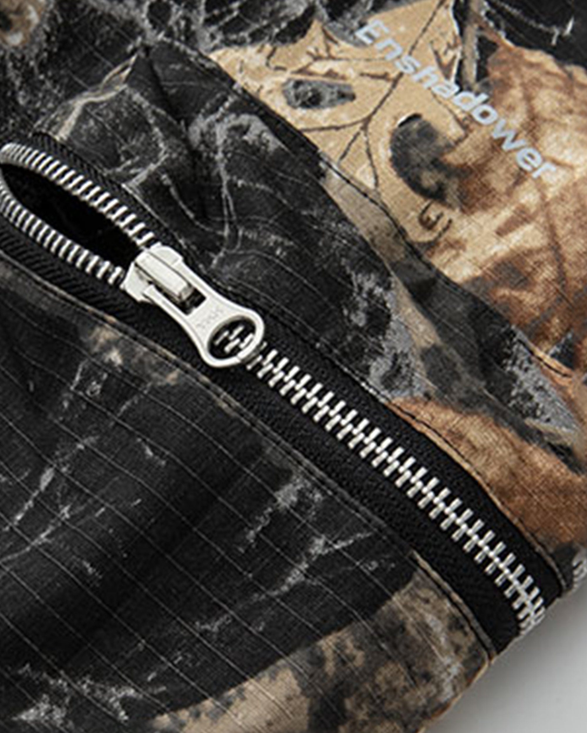 ENSHADOWER Black Camo Multi-pocket Down Pants, premium urban and streetwear designers apparel on PROJECTISR.com, ENSHADOWER