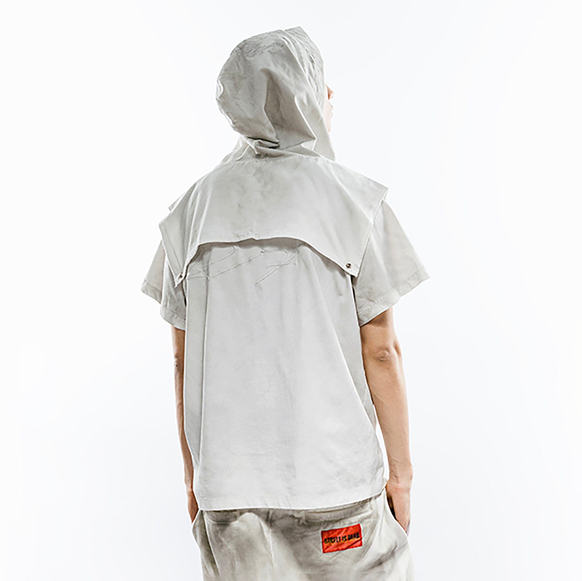 FVVO Distressed Snap-Shoulder Hooded T-Shirt, premium urban and streetwear designers apparel on PROJECTISR.com, FVVO
