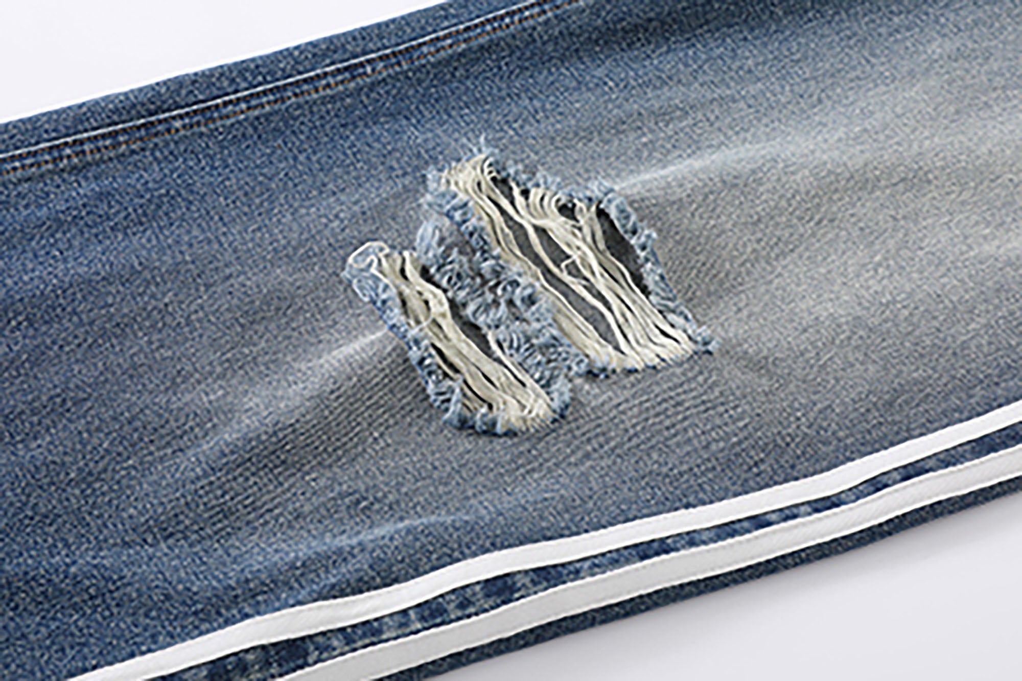 DONSMOKE Ripped Side Stripe Wide-Leg Jeans, premium urban and streetwear designers apparel on PROJECTISR.com, DONSMOKE