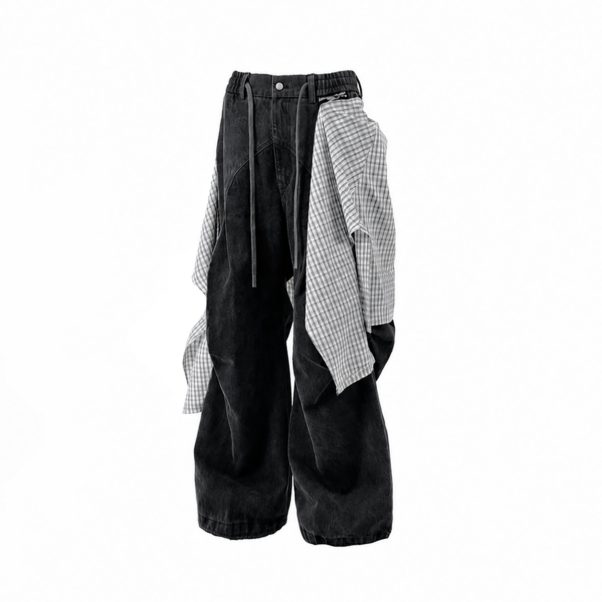 RELABEL Detachable Washed Pleated Jeans
