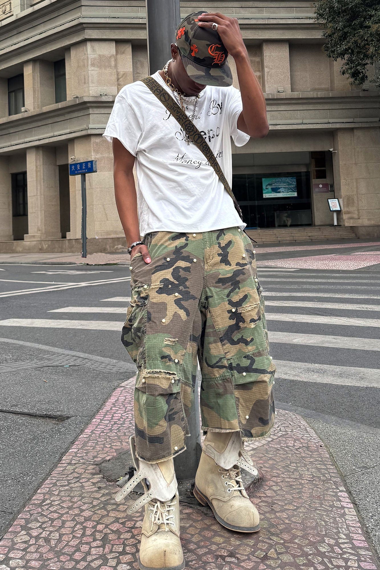 STEEPC Camo Pearl Multi-Pocket Rippled Shorts, premium urban and streetwear designers apparel on PROJECTISR.com, STEEPC