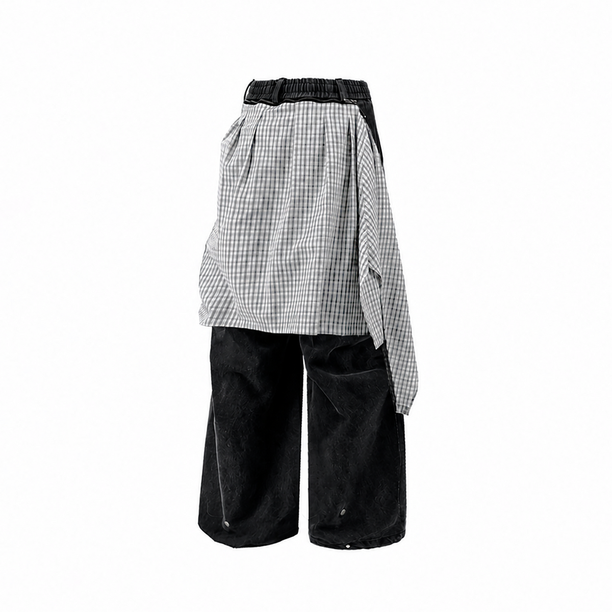 RELABEL Detachable Washed Pleated Jeans