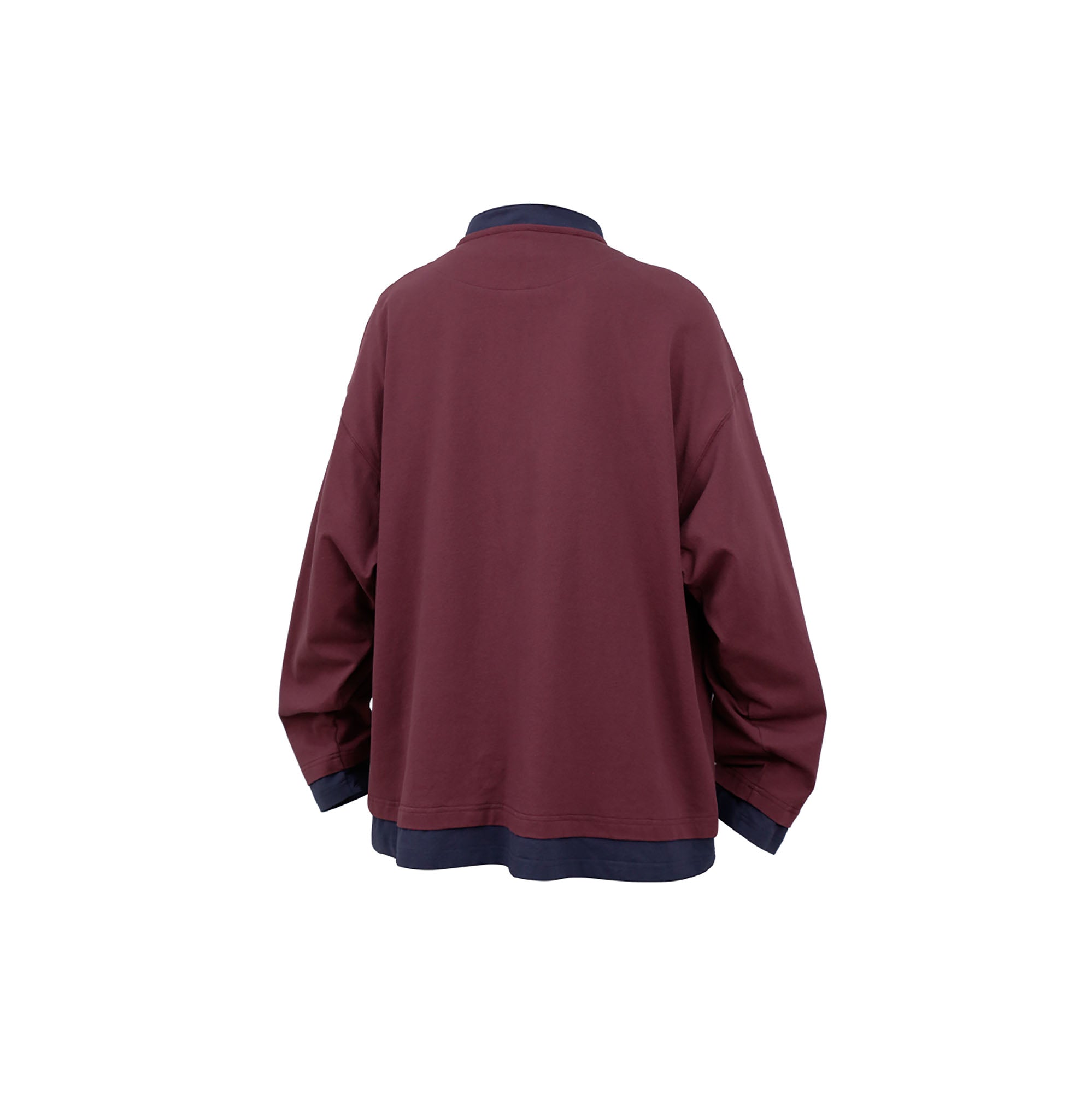 RELABEL Contrast Layered Henley Long-Sleeve Tee, premium urban and streetwear designers apparel on PROJECTISR.com, RELABEL