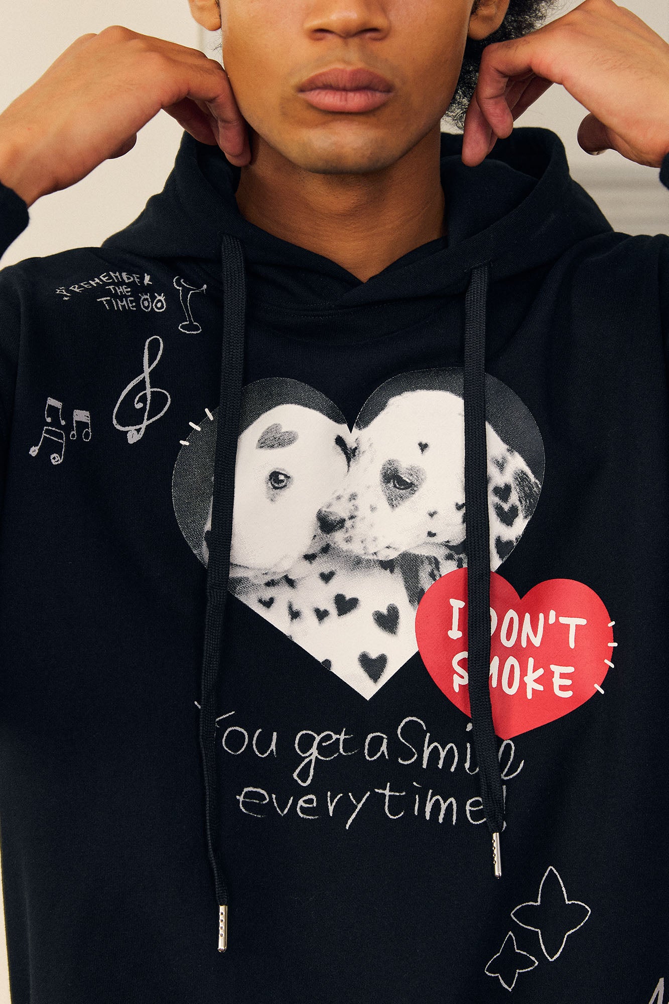 DONSMOKE Puppy Heart Doodle Hoodie, premium urban and streetwear designers apparel on PROJECTISR.com, DONSMOKE