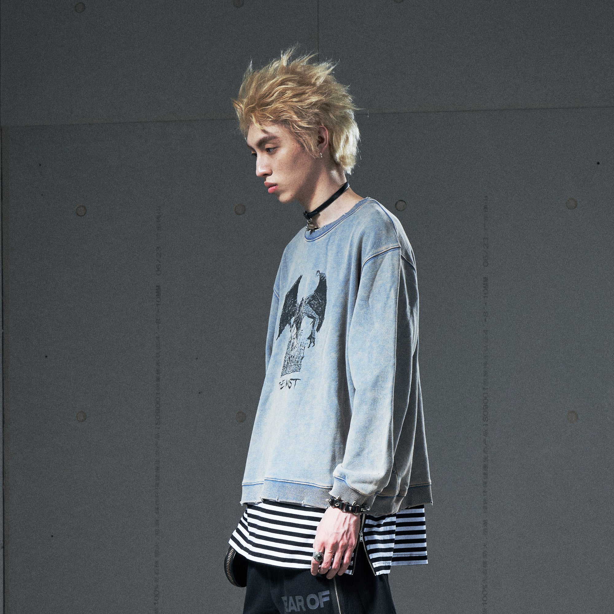 VENTUREK Washed Graphic Frayed Hem Sweatshirt, premium urban and streetwear designers apparel on PROJECTISR.com, VENTUREK