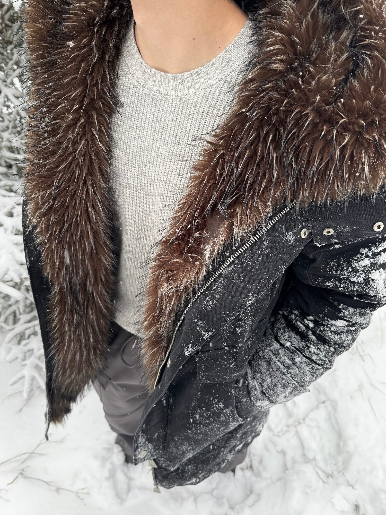 CATSSTAC Faux Fur-Trimmed Utility Parka