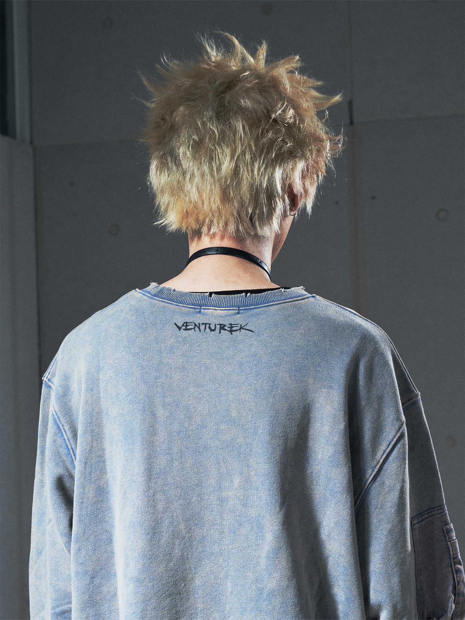 VENTUREK Washed Graphic Frayed Hem Sweatshirt, premium urban and streetwear designers apparel on PROJECTISR.com, VENTUREK