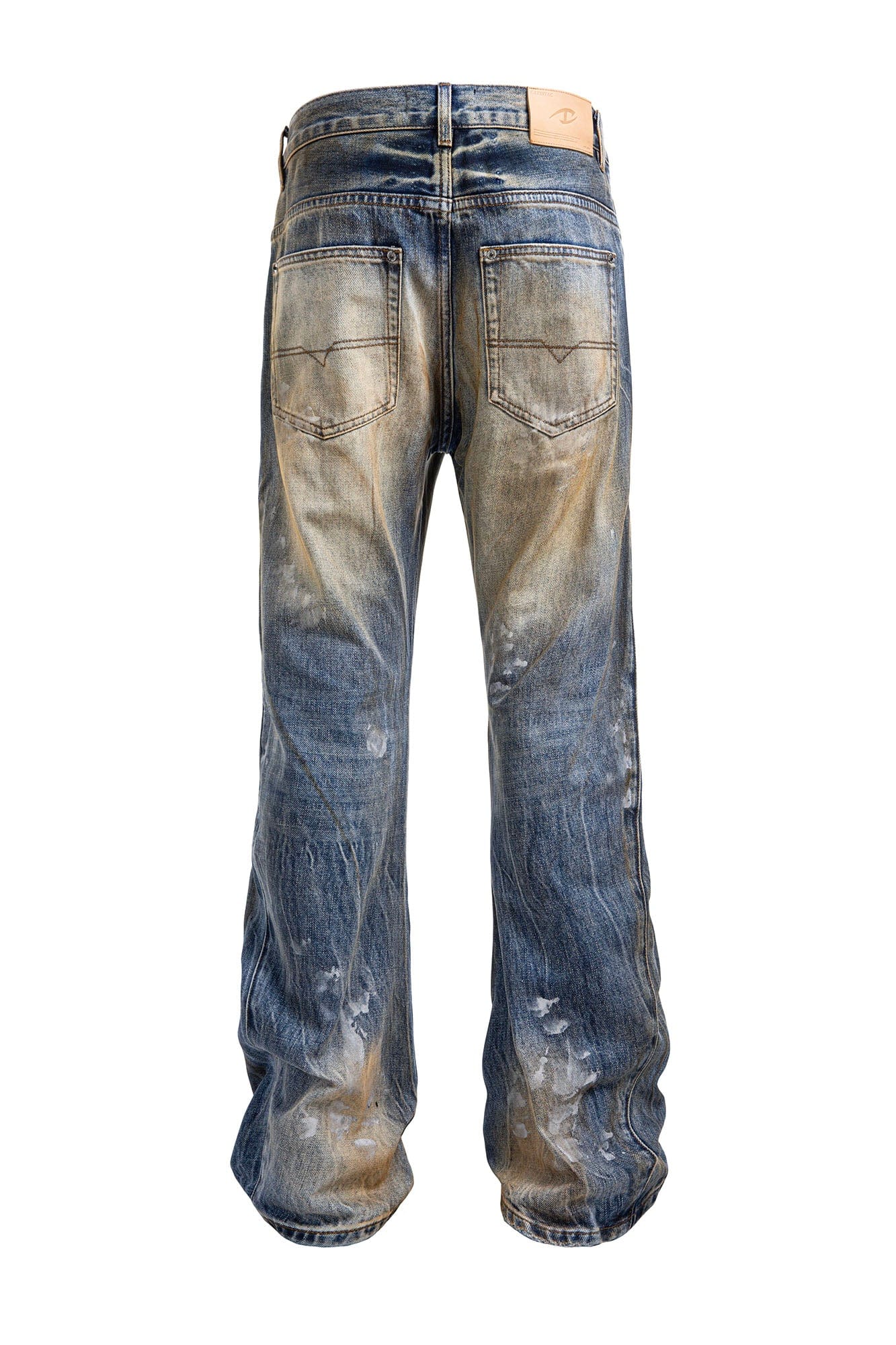 CATSSTAC Dirty Fit Distressed Curved Spliced Jeans, premium urban and streetwear designers apparel on PROJECTISR.com, CATSSTAC