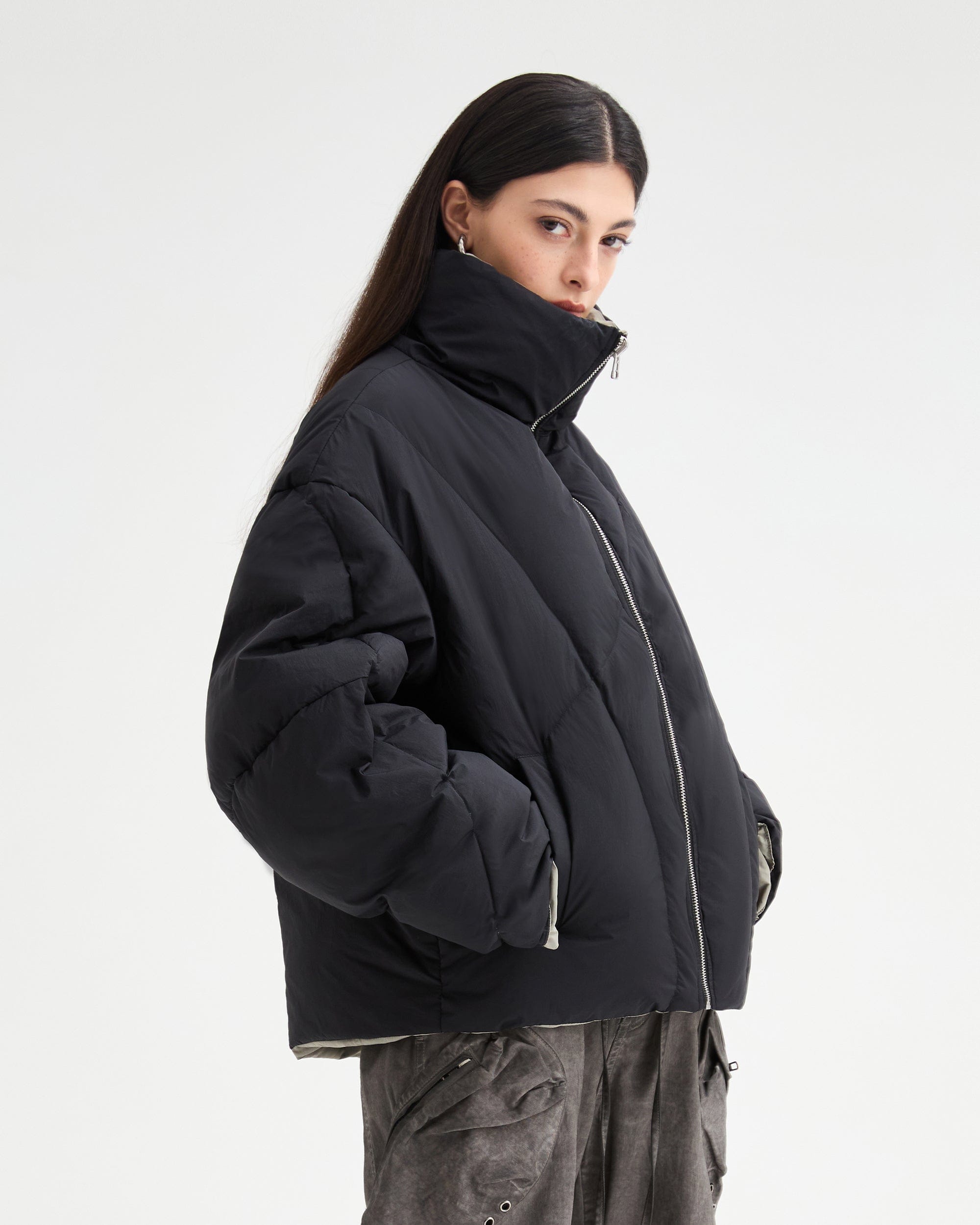 ORGANIC EMOTION Reversible Oversized Waterproof Down Jacket, premium urban and streetwear designers apparel on PROJECTISR.com, ORGANIC EMOTION