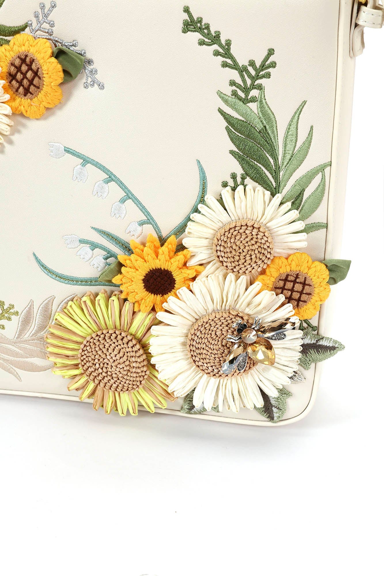 BLING BOX Bohemian Sunflower Embroidered Crossbody Bag, premium urban and streetwear designers apparel on PROJECTISR.com, BLING BOX