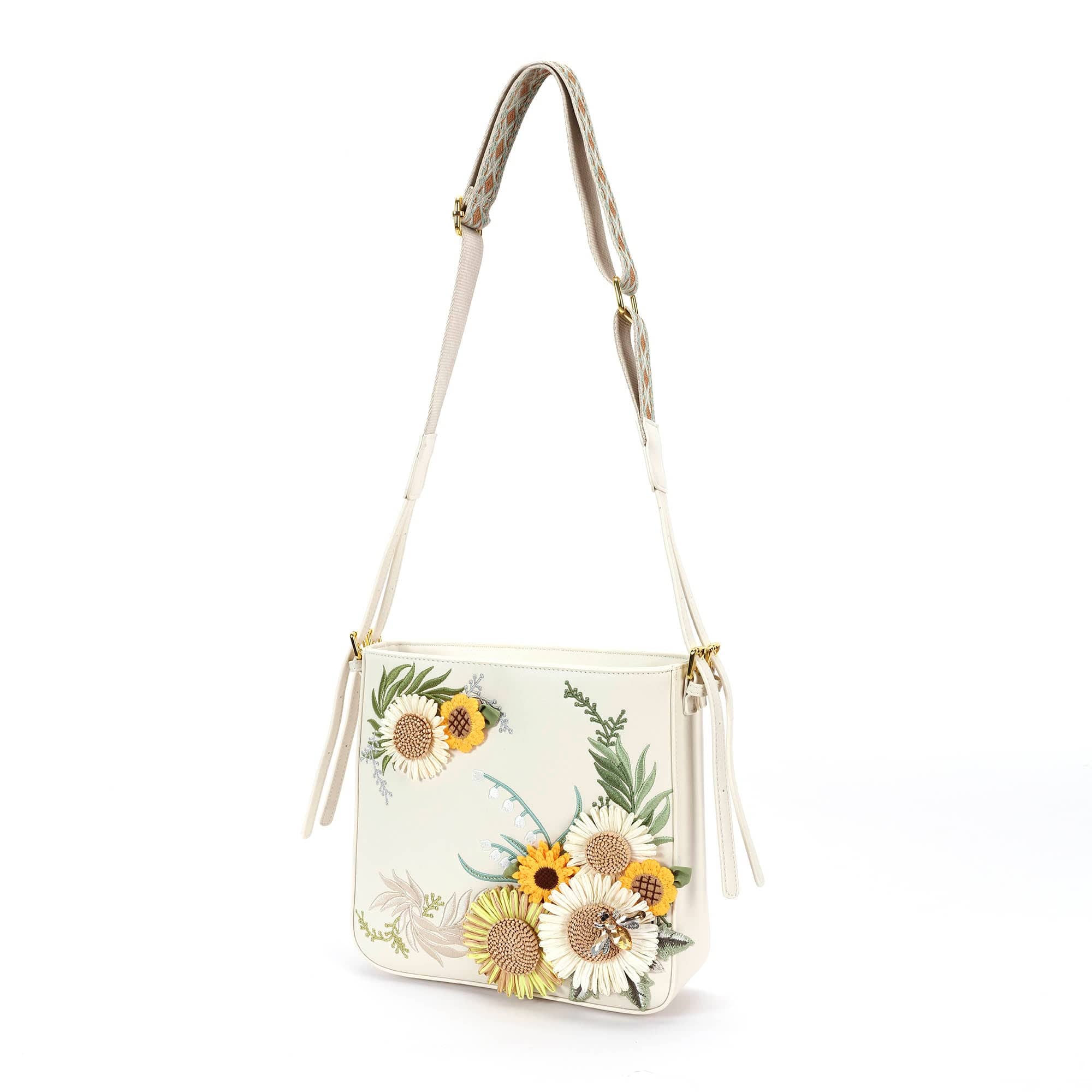 BLING BOX Bohemian Sunflower Embroidered Crossbody Bag, premium urban and streetwear designers apparel on PROJECTISR.com, BLING BOX