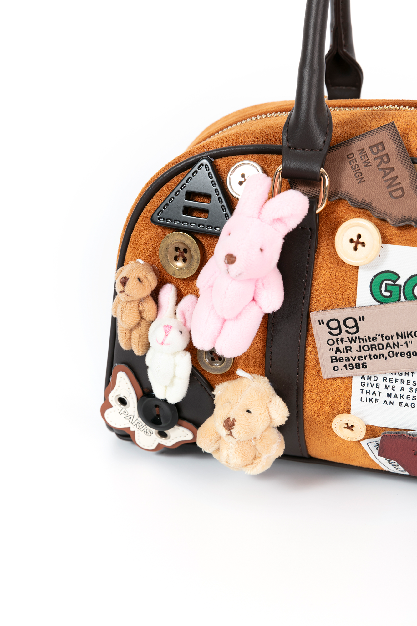BLING BOX Plush Bunny Shoulder Bag Caramel