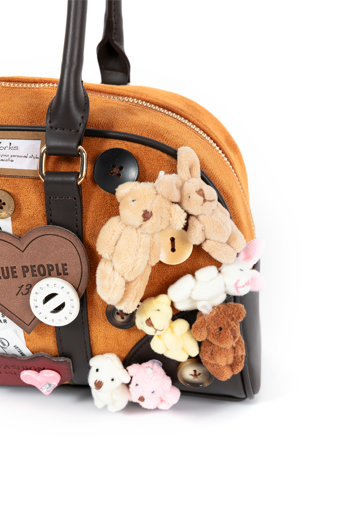 BLING BOX Plush Bunny Shoulder Bag Caramel