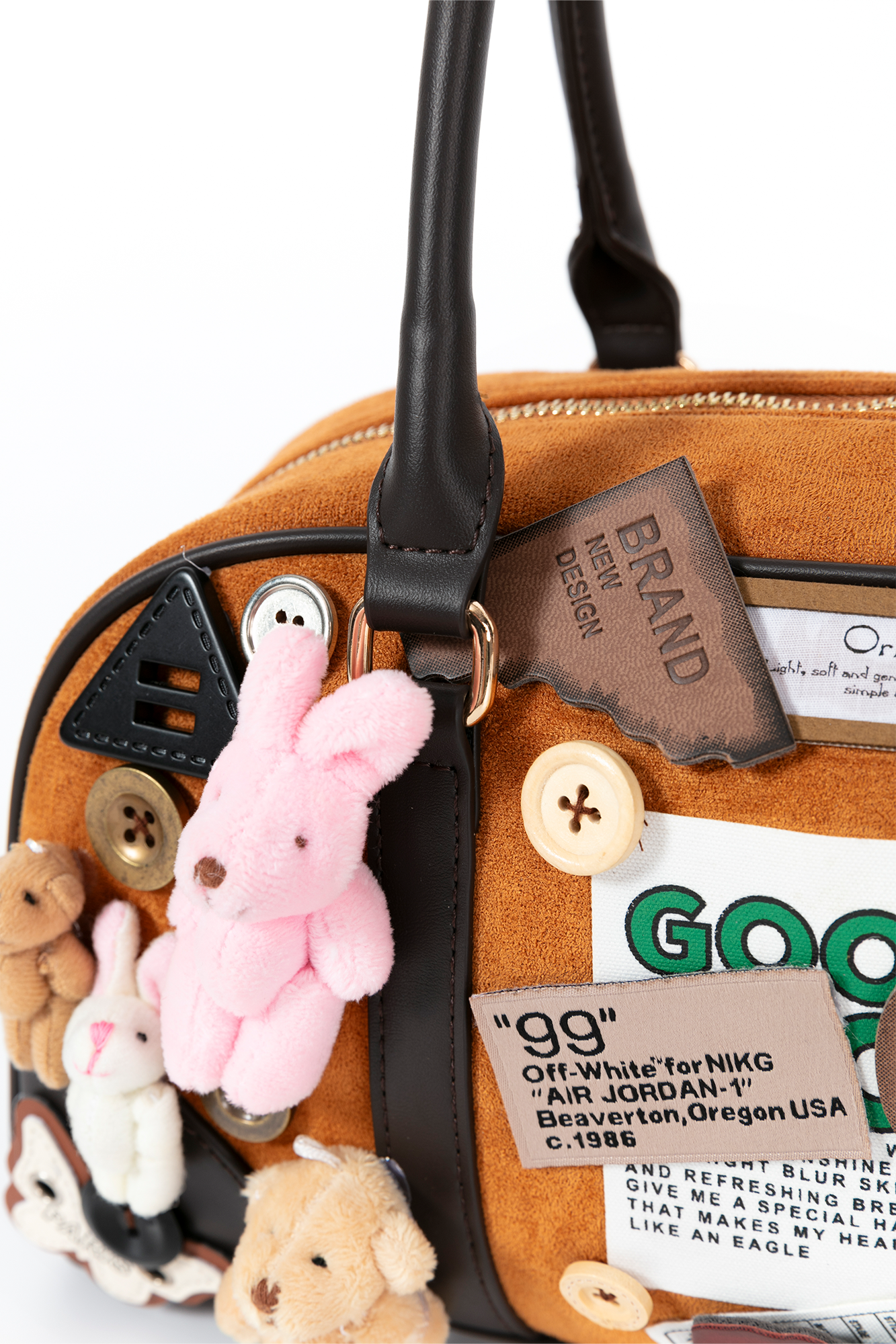 BLING BOX Plush Bunny Shoulder Bag Caramel