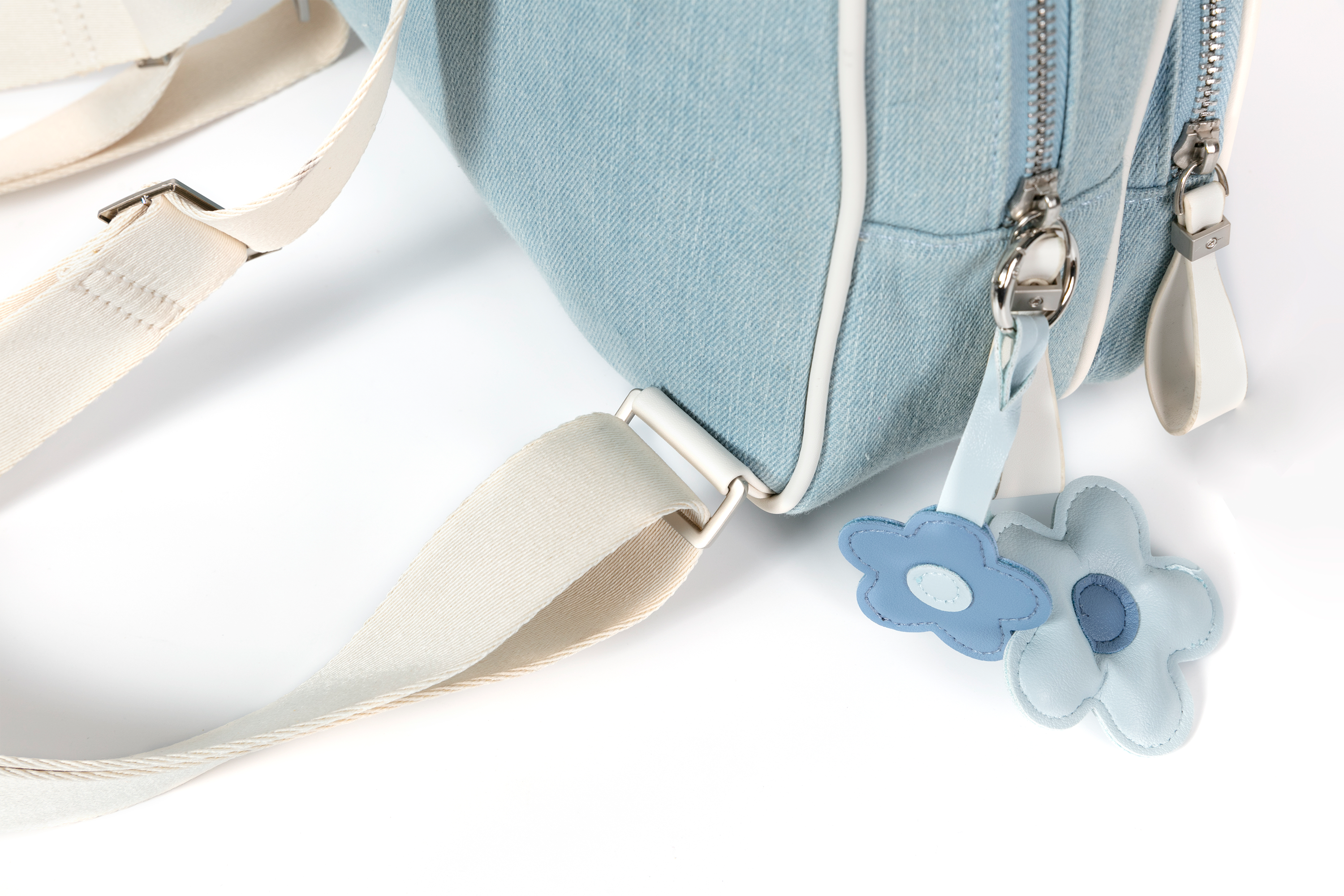 BLING BOX Plush Bunny Denim Convertible Backpack