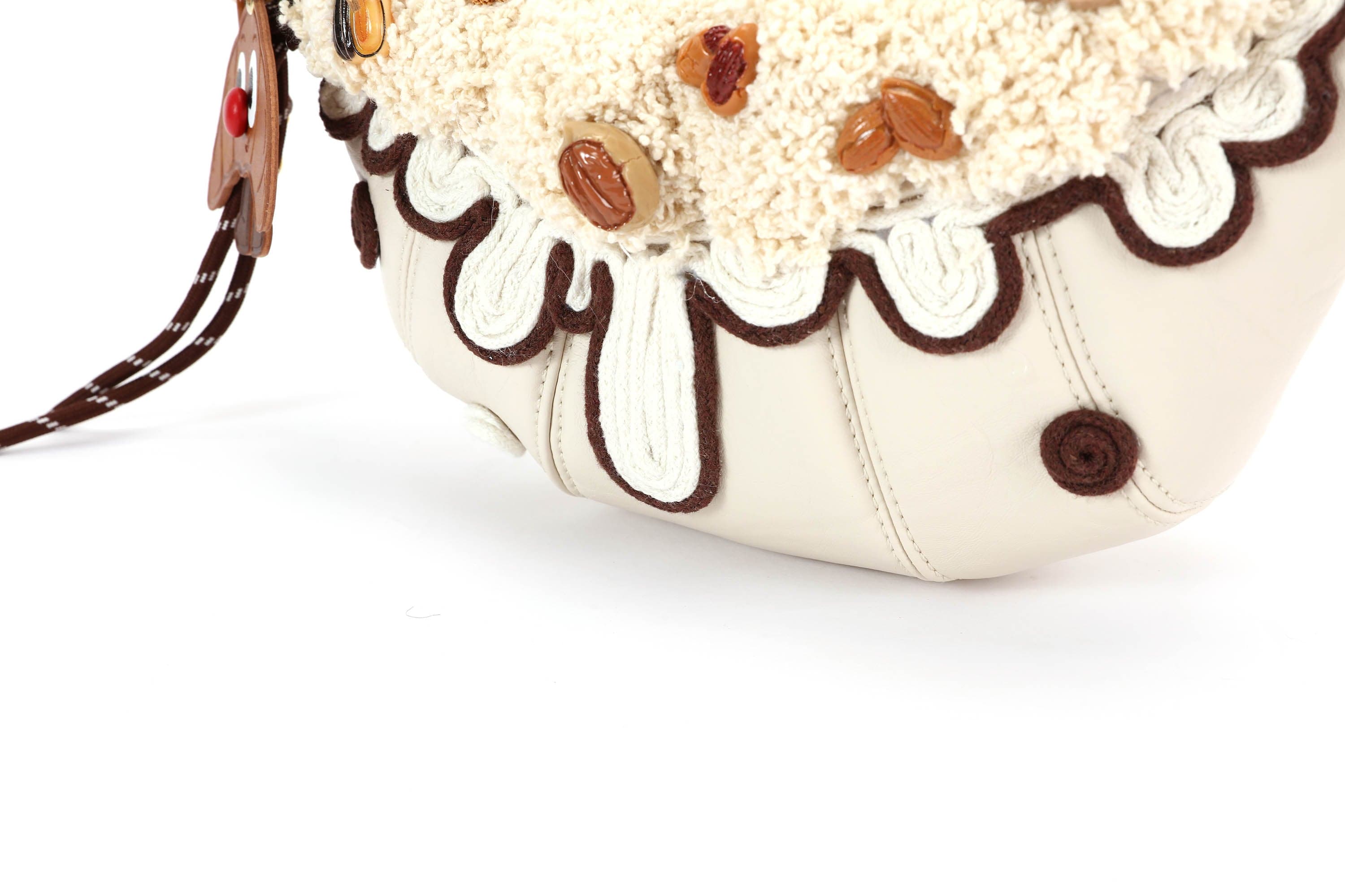 BLING BOX Cream Croissant Shoulder Bag