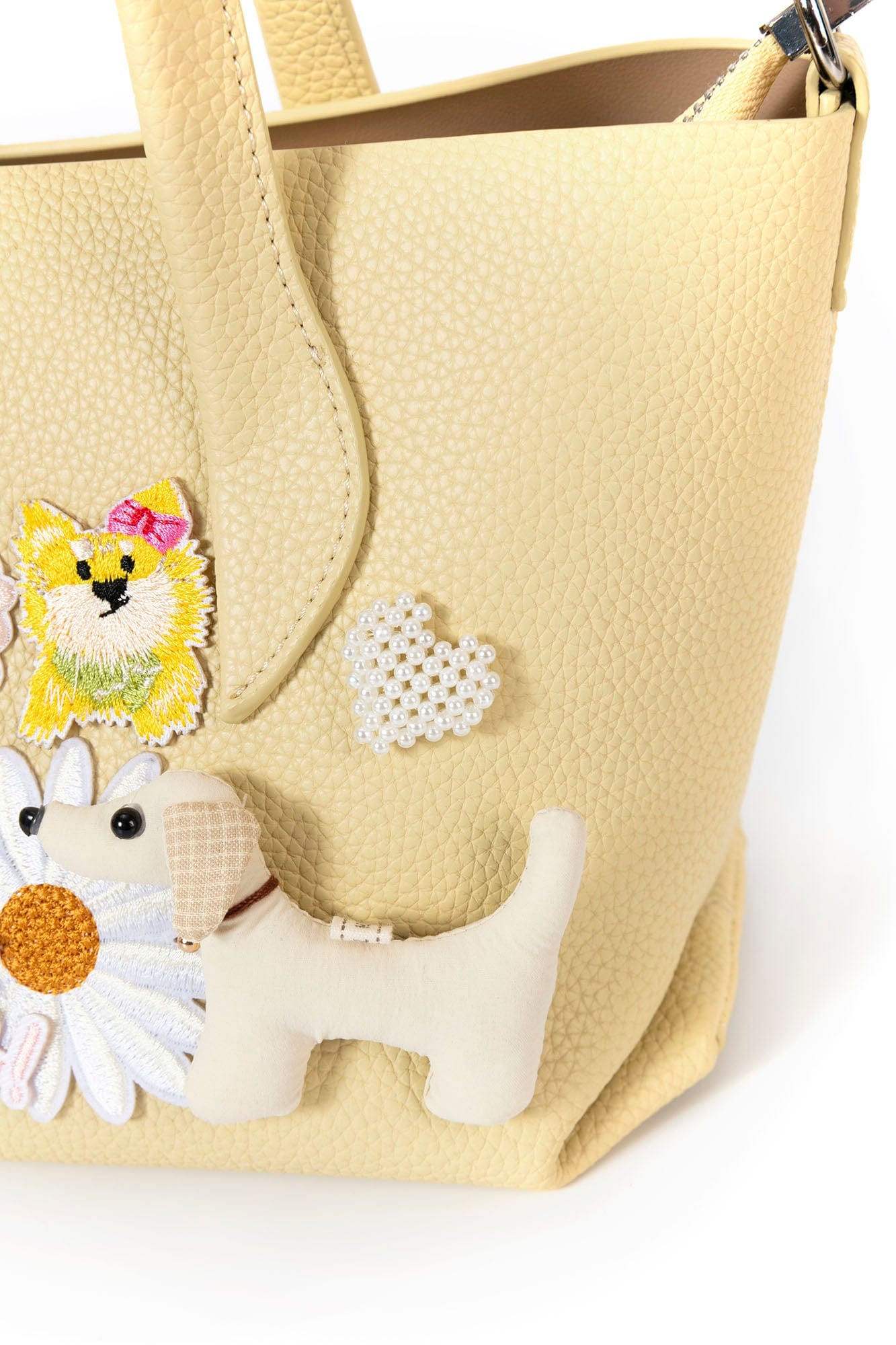 BLING BOX Teddy & Puppy Patchwork Shoulder Bag, premium urban and streetwear designers apparel on PROJECTISR.com, BLING BOX