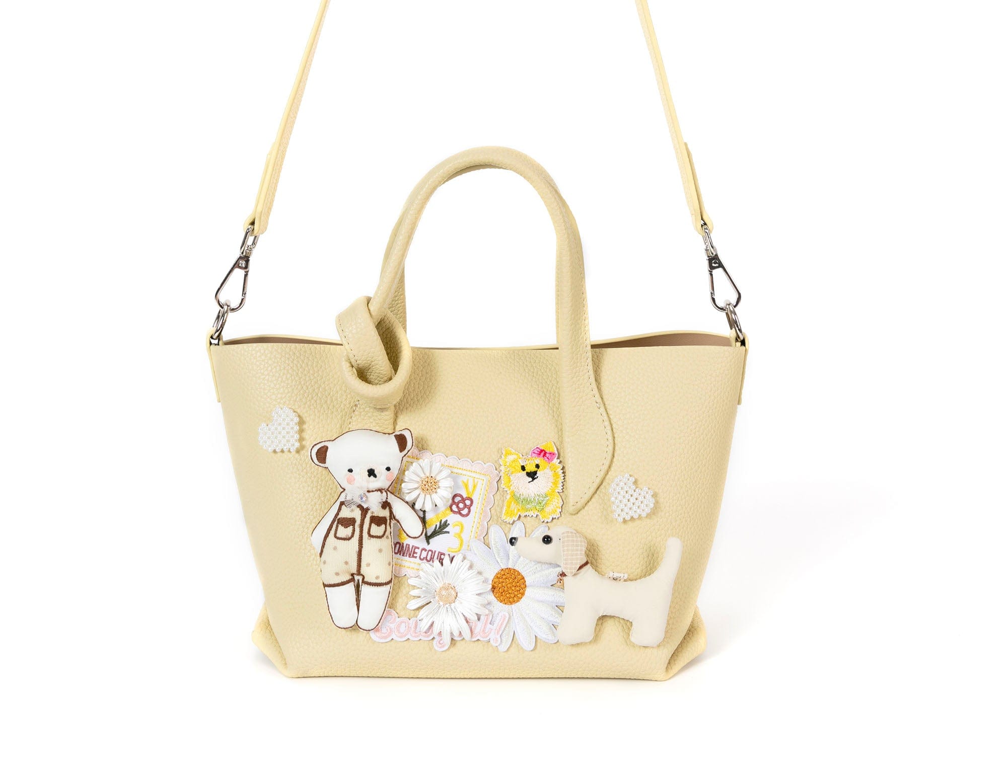 BLING BOX Teddy & Puppy Patchwork Shoulder Bag, premium urban and streetwear designers apparel on PROJECTISR.com, BLING BOX
