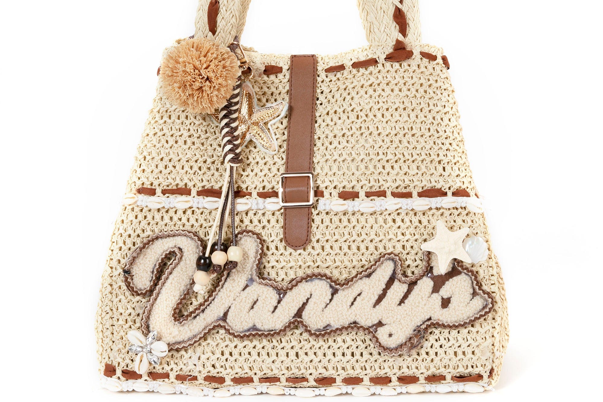 BLING BOX Contrast Trim Patchwork Crochet Tote, premium urban and streetwear designers apparel on PROJECTISR.com, BLING BOX