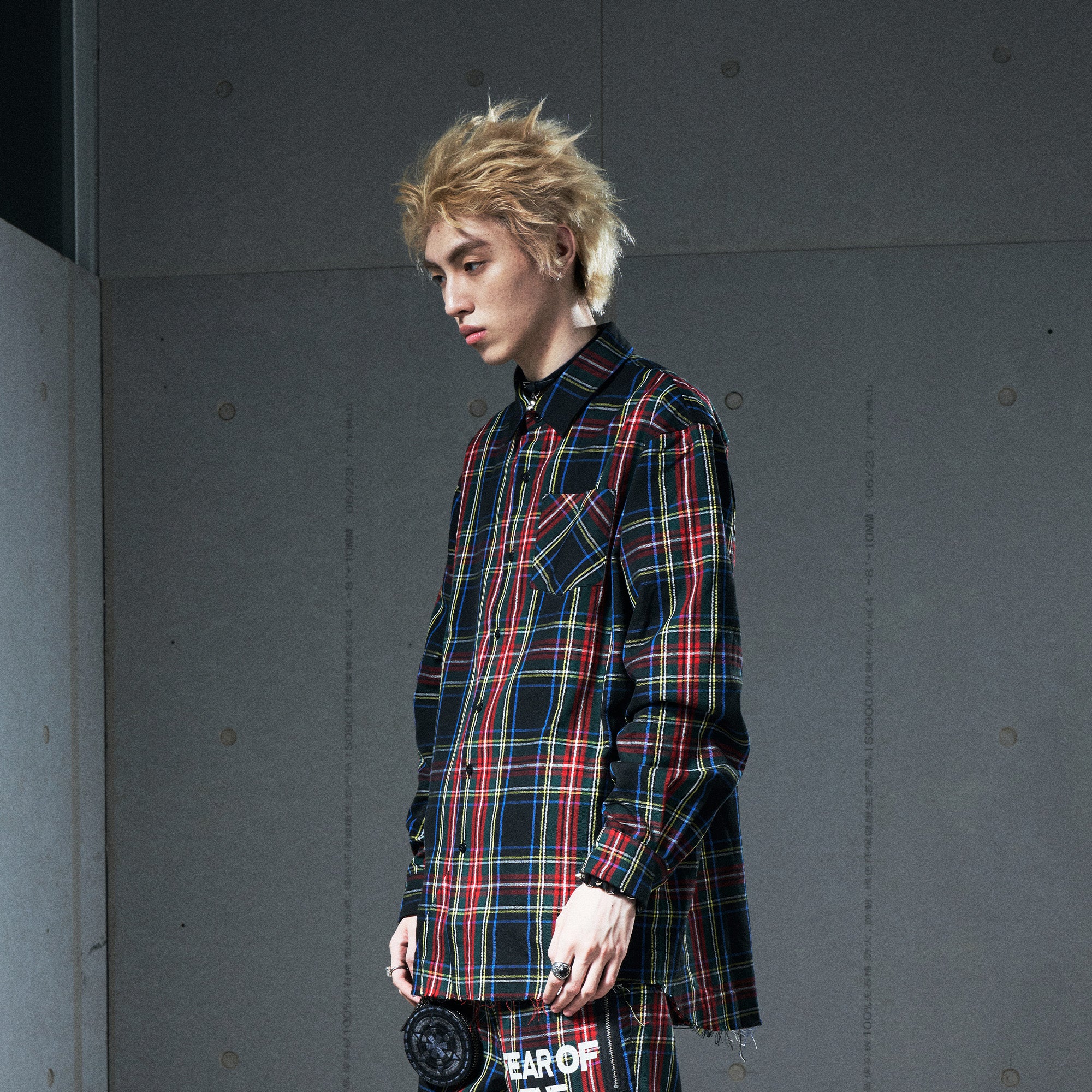 VENTUREK Distressed Back-Patch Frayed Plaid Shirt, premium urban and streetwear designers apparel on PROJECTISR.com, VENTUREK