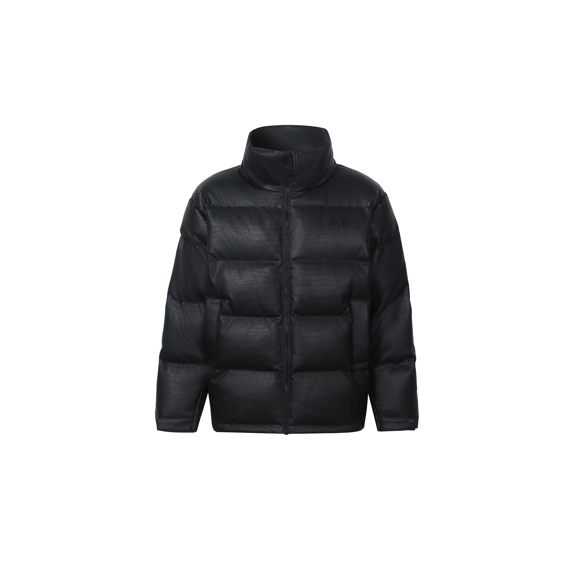 MAKEMORE Croc Embossed PU Down Puffer Jacket