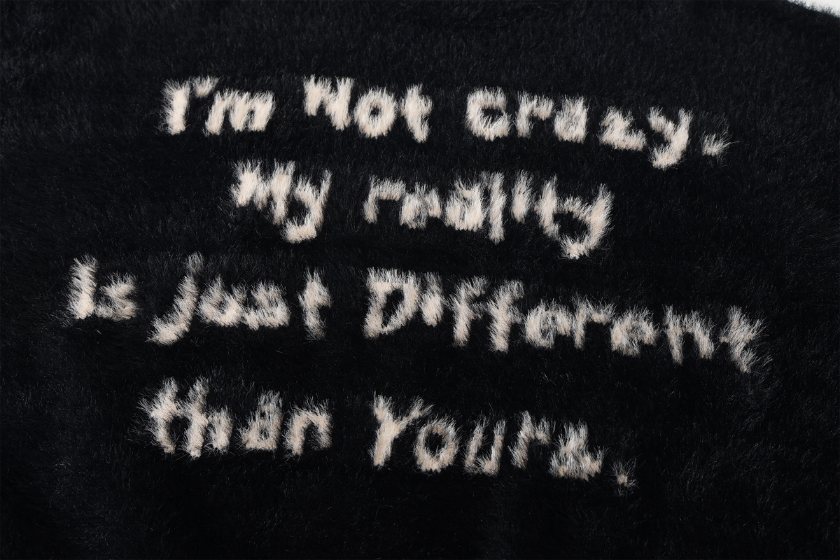 REMODUTION Mohair Slogan Relaxed Sweater