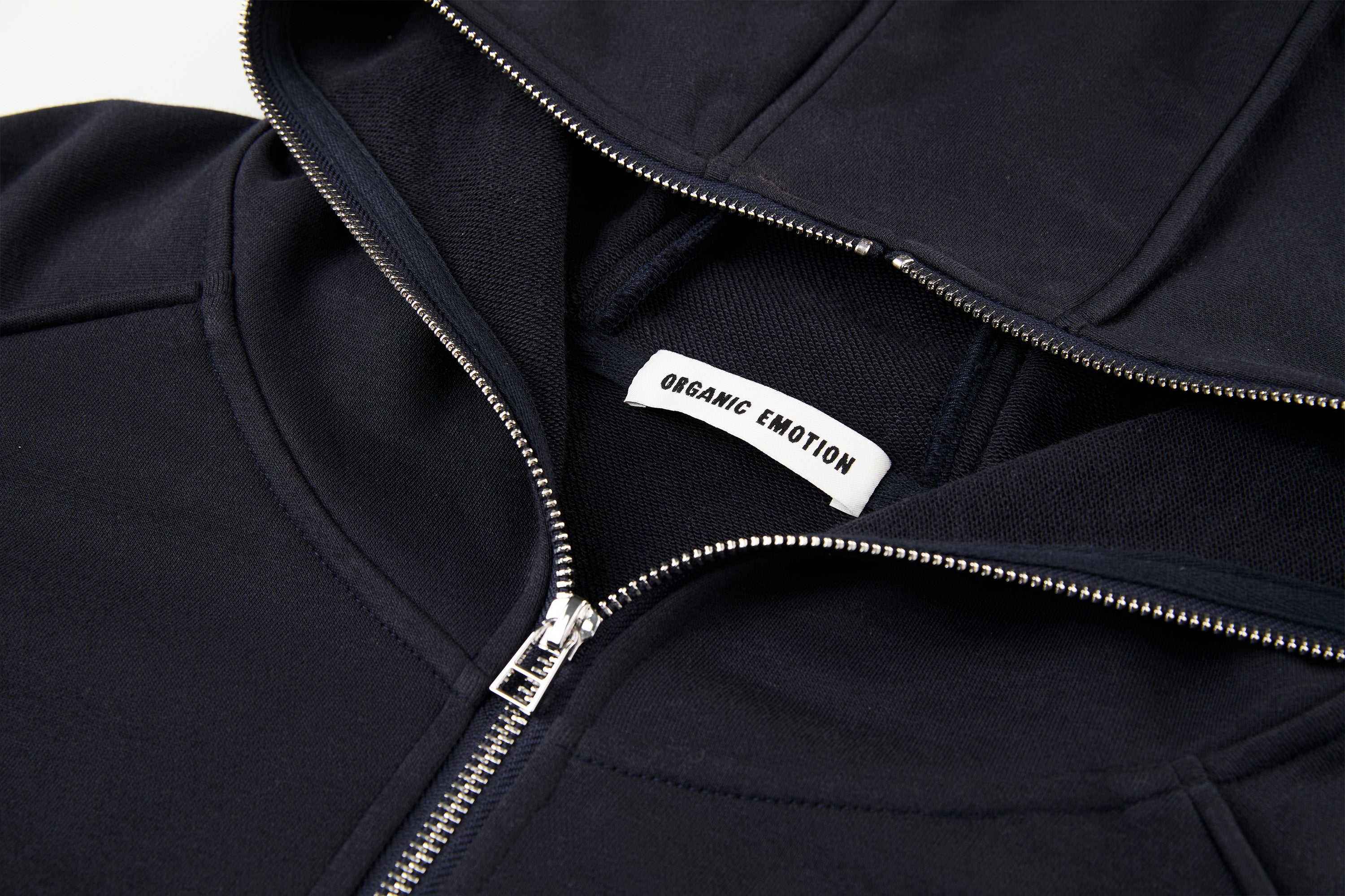 ORGANIC EMOTION Curved Panel Drawstring-Hem Zip-Up Hoodie, premium urban and streetwear designers apparel on PROJECTISR.com, ORGANIC EMOTION