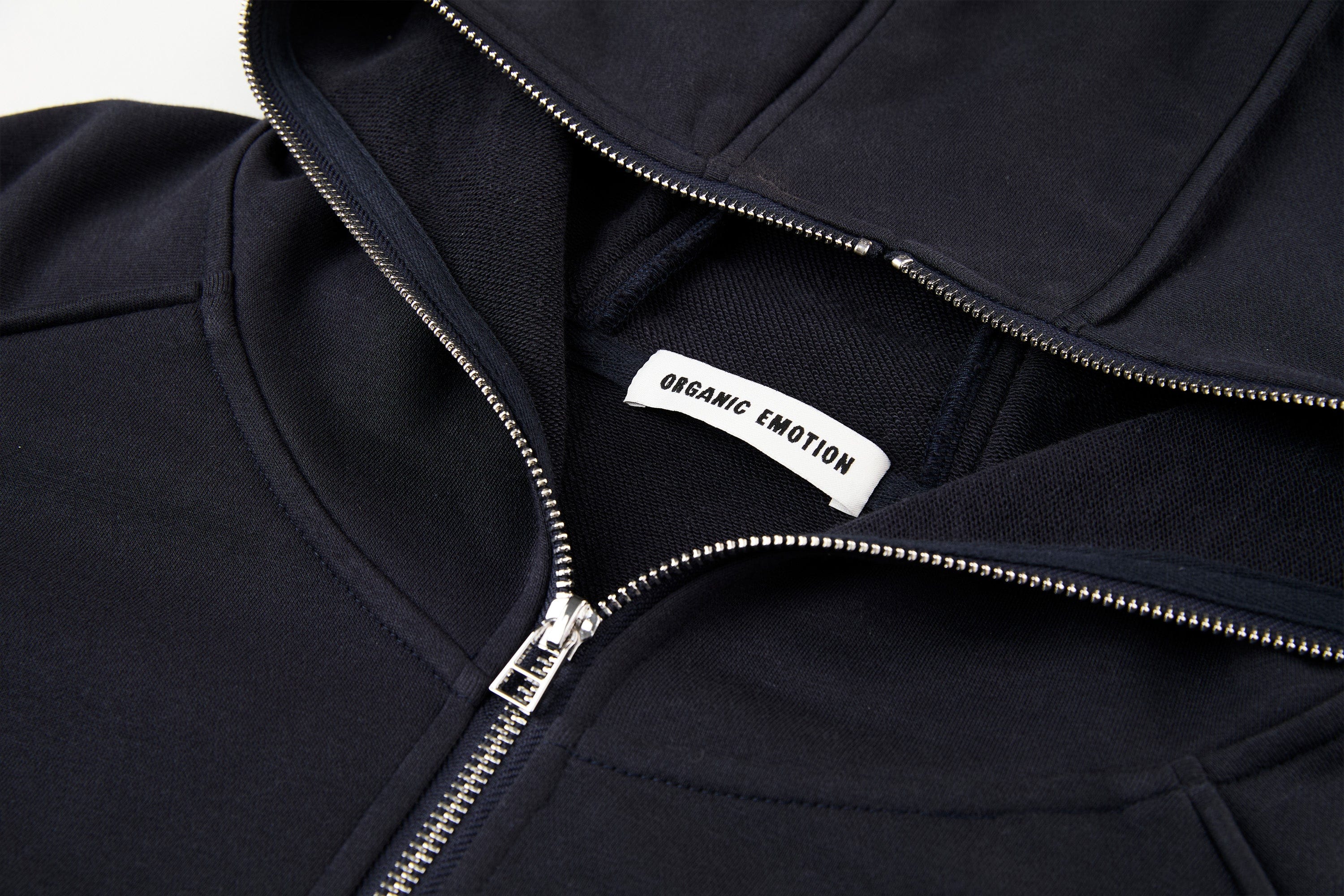 ORGANIC EMOTION Curved Panel Drawstring-Hem Zip-Up Hoodie, premium urban and streetwear designers apparel on PROJECTISR.com, ORGANIC EMOTION