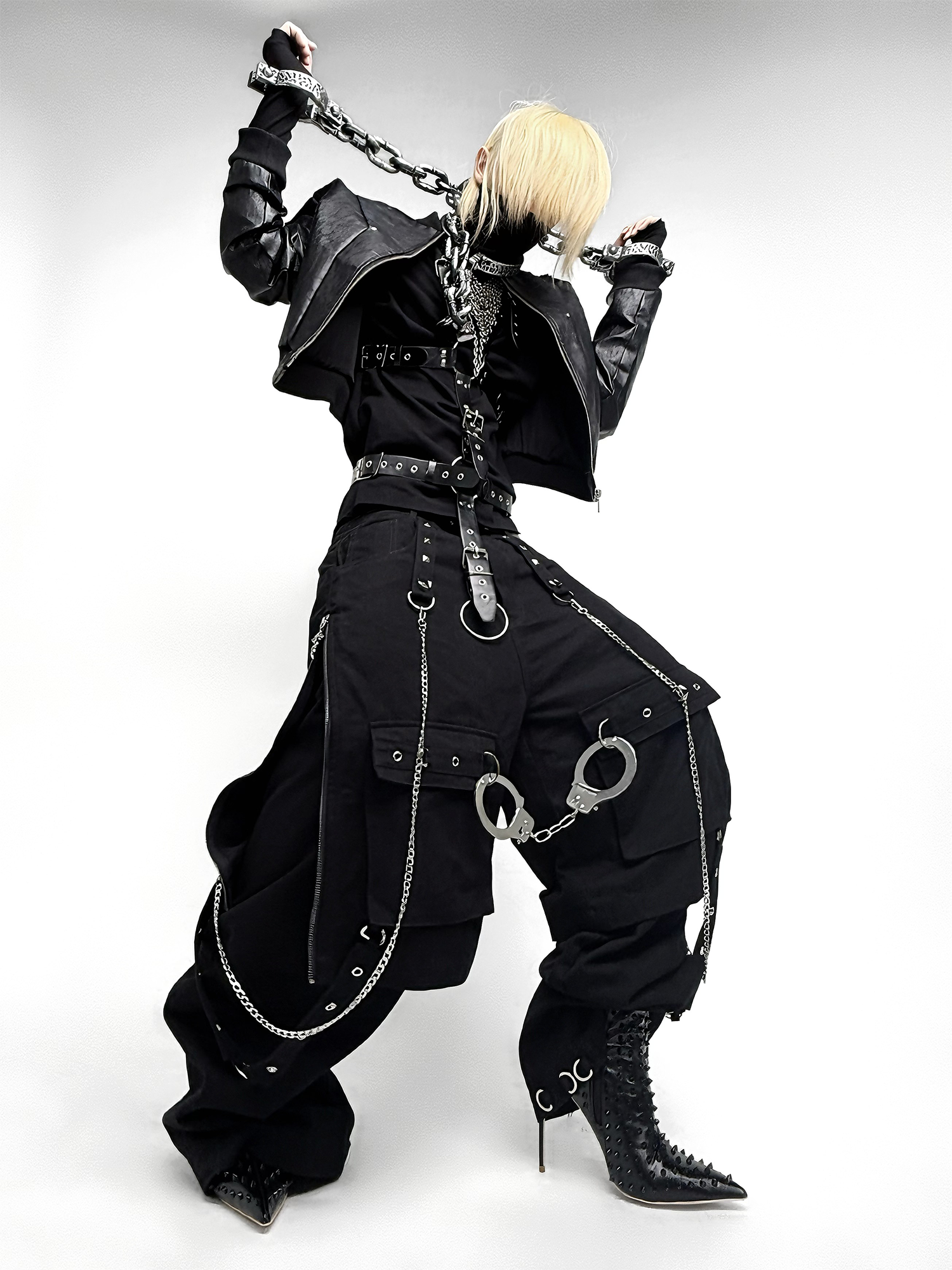 TH4SWE Punk Chain-Strap Cargo Pants