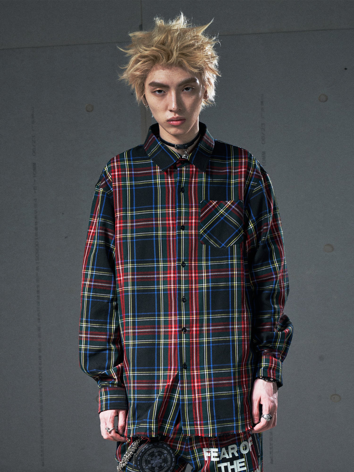 VENTUREK Distressed Back-Patch Frayed Plaid Shirt, premium urban and streetwear designers apparel on PROJECTISR.com, VENTUREK