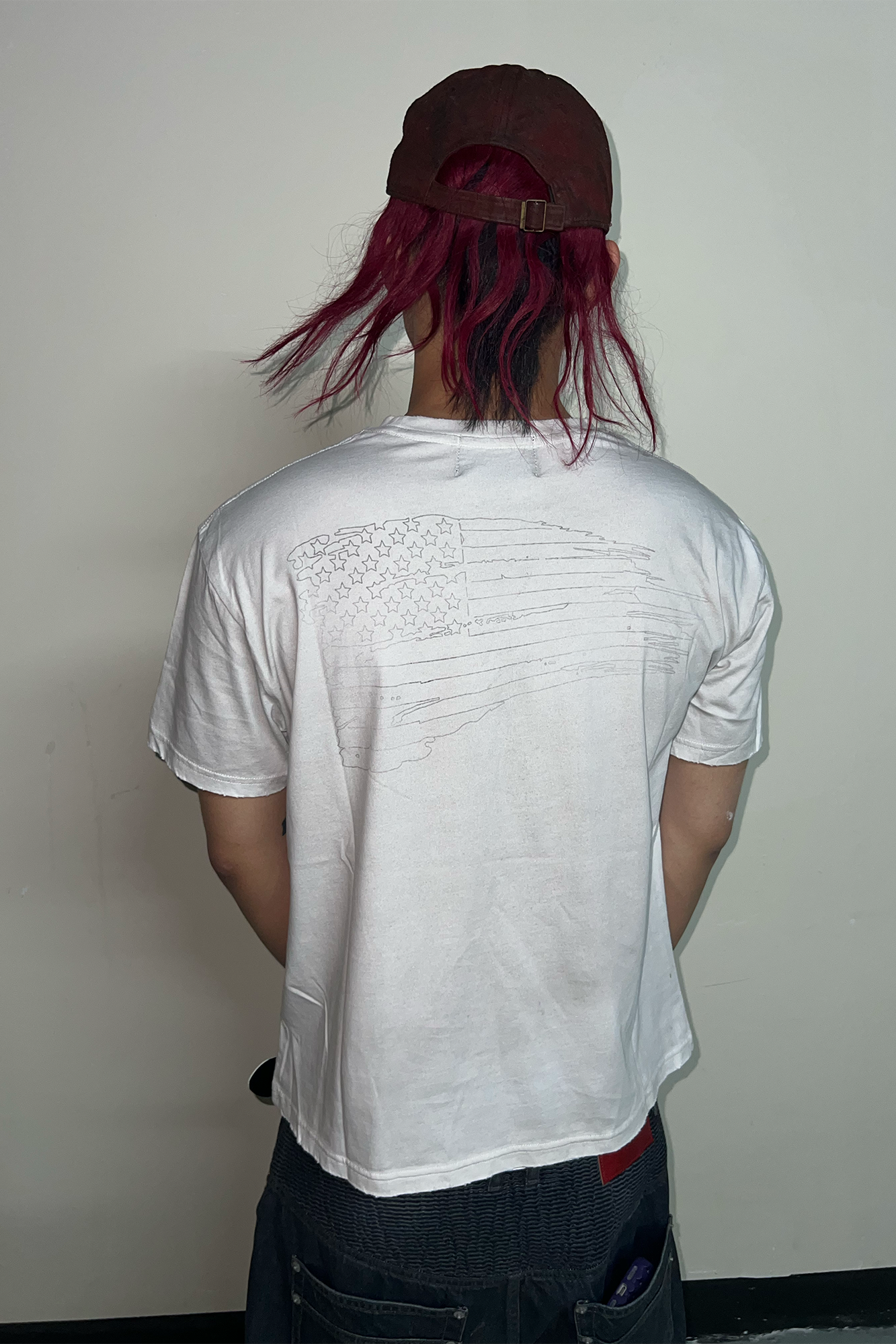 TECNINEGROUP Washed Distressed Eye Graphic T-Shirt