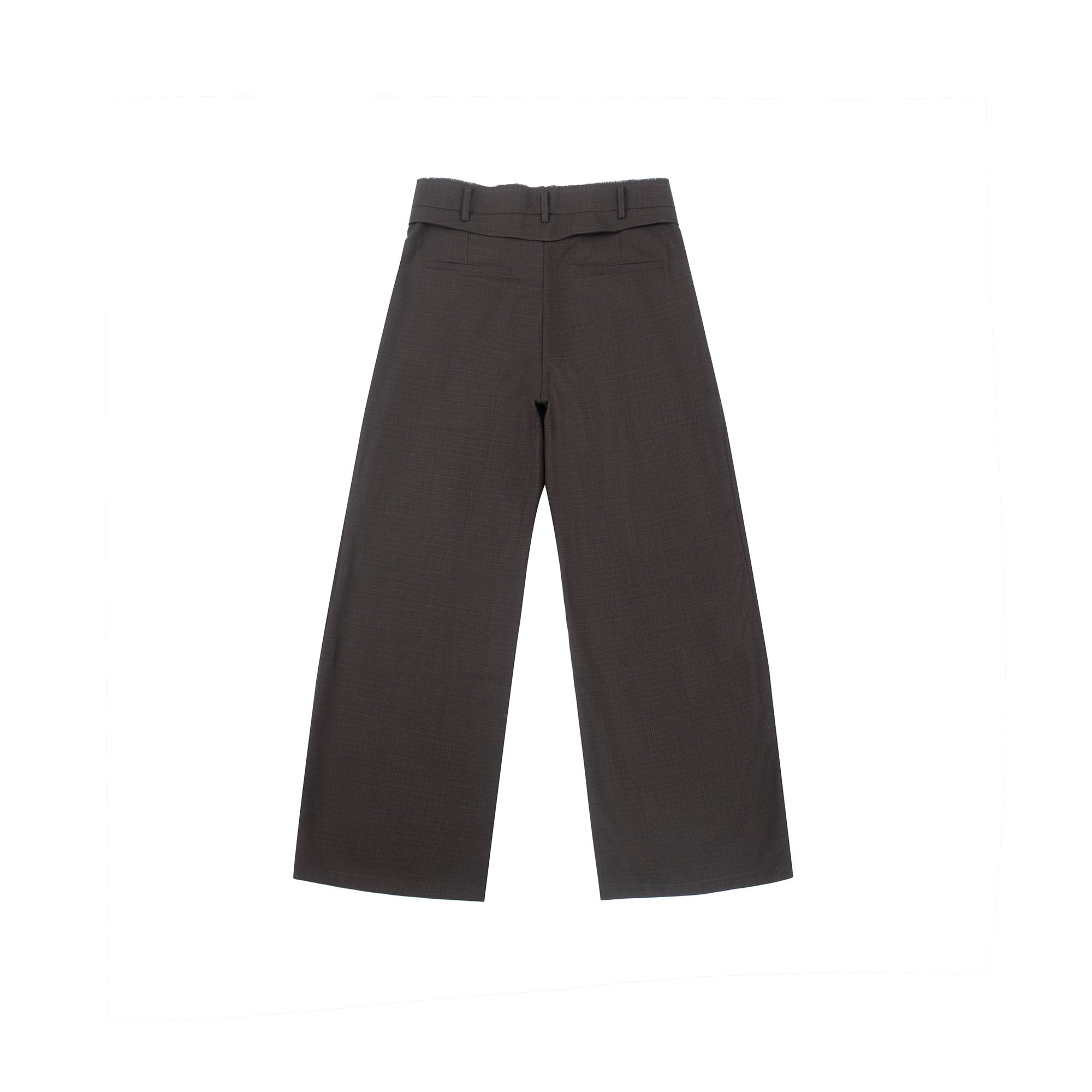 IN EXISTENCE Inverted Pleats Mini Check Wide-Leg Trousers, premium urban and streetwear designers apparel on PROJECTISR.com, IN EXISTENCE