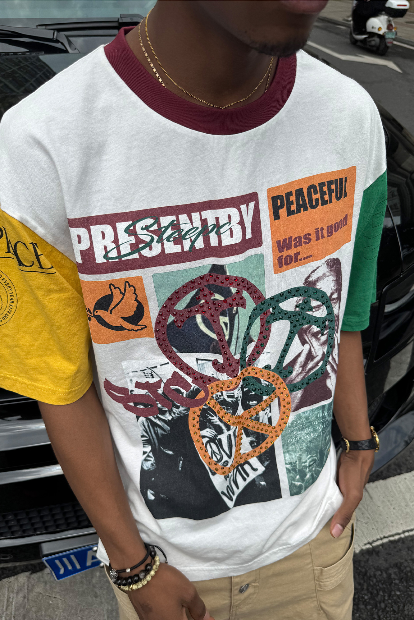 STEEPC Contrast Diamond Graphic T-Shirt, premium urban and streetwear designers apparel on PROJECTISR.com, STEEPC