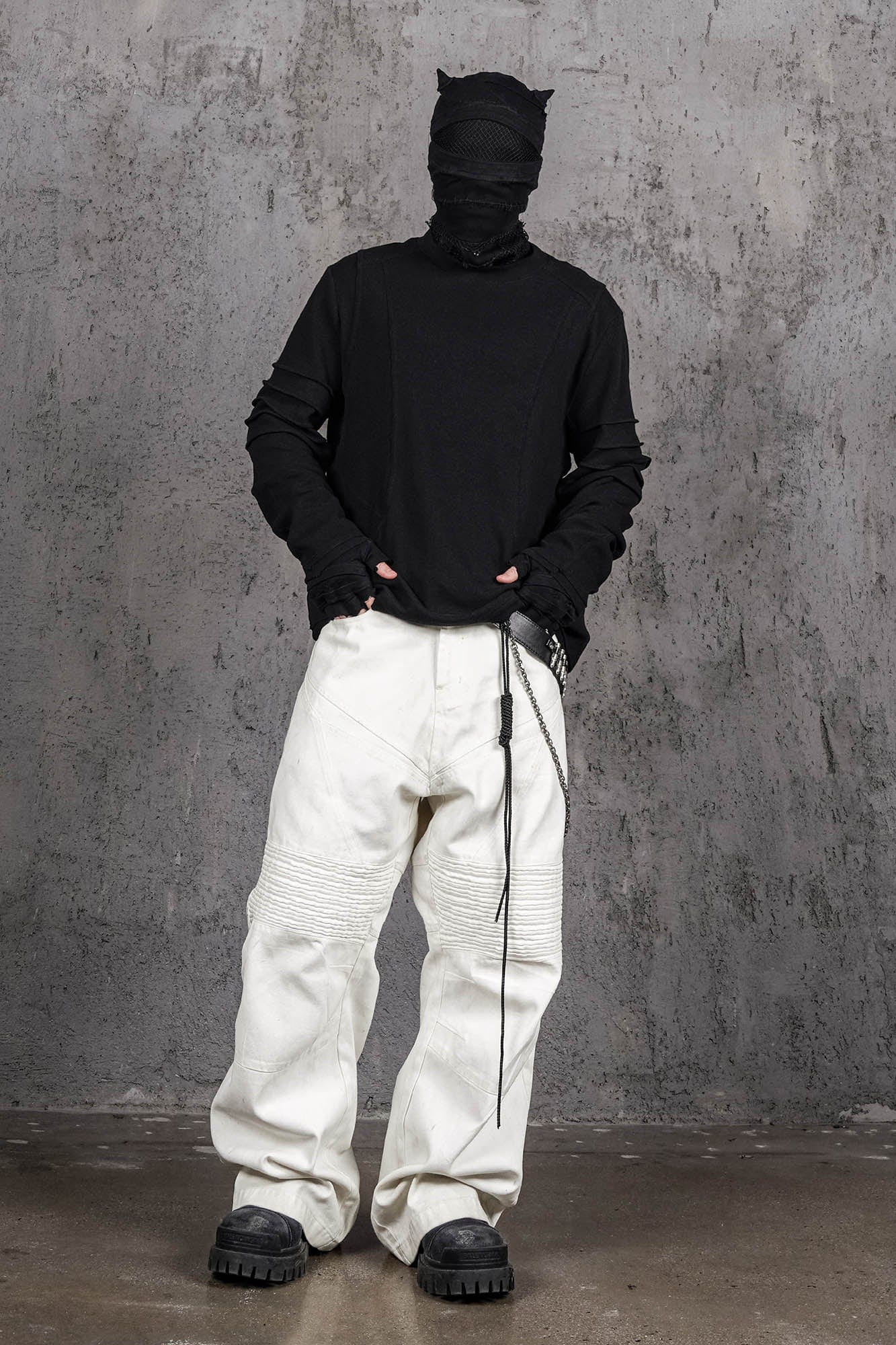 UNDERWATER Distressed Deconstructed Light Sweatshirt Black, premium urban and streetwear designers apparel on PROJECTISR.com, UNDERWATER