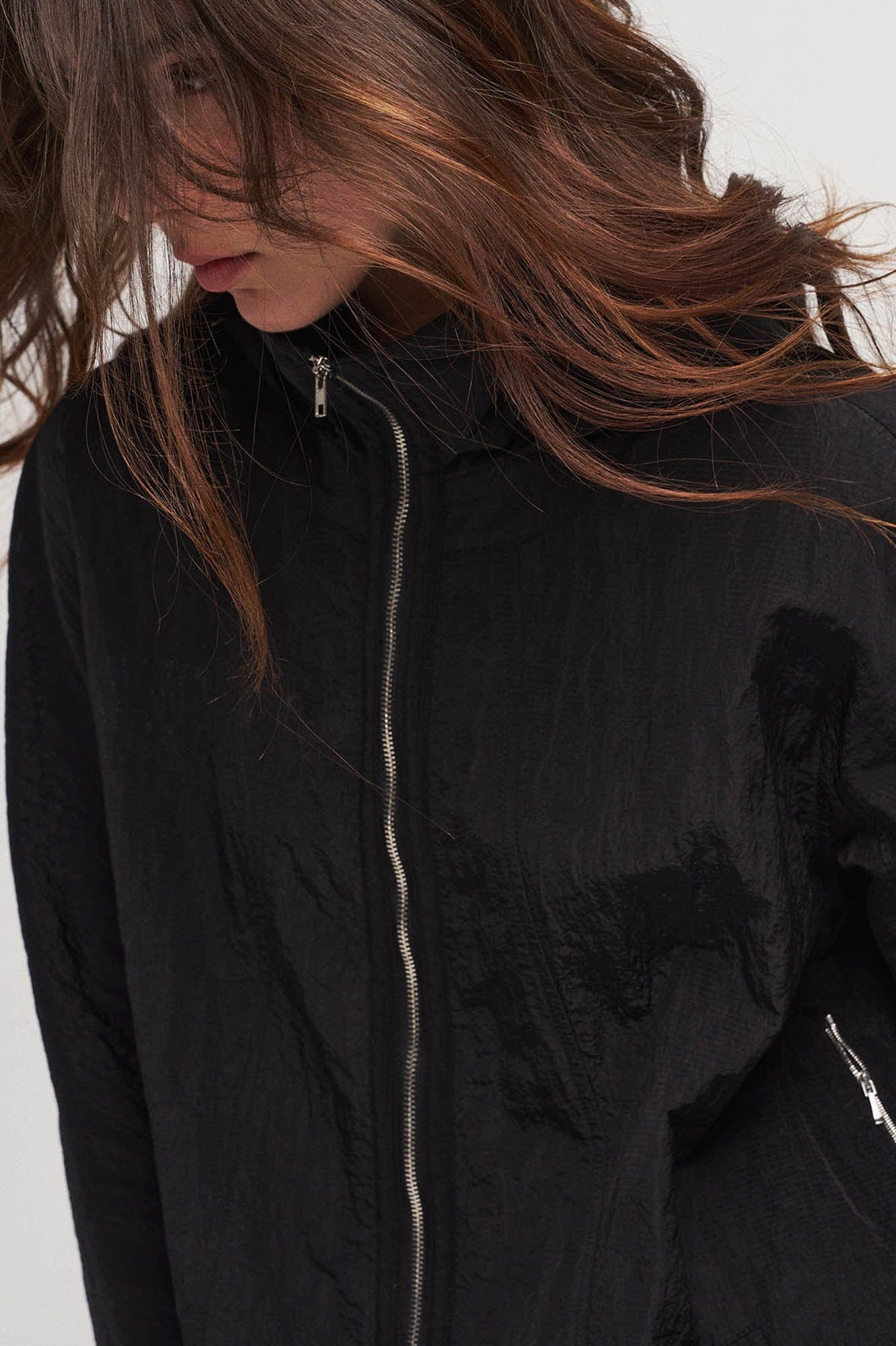 ILNya Nieternite Nifutur Crinkled Hooded Dual-Zipper Jacket, premium urban and streetwear designers apparel on PROJECTISR.com, ILNya Nieternite Nifutur