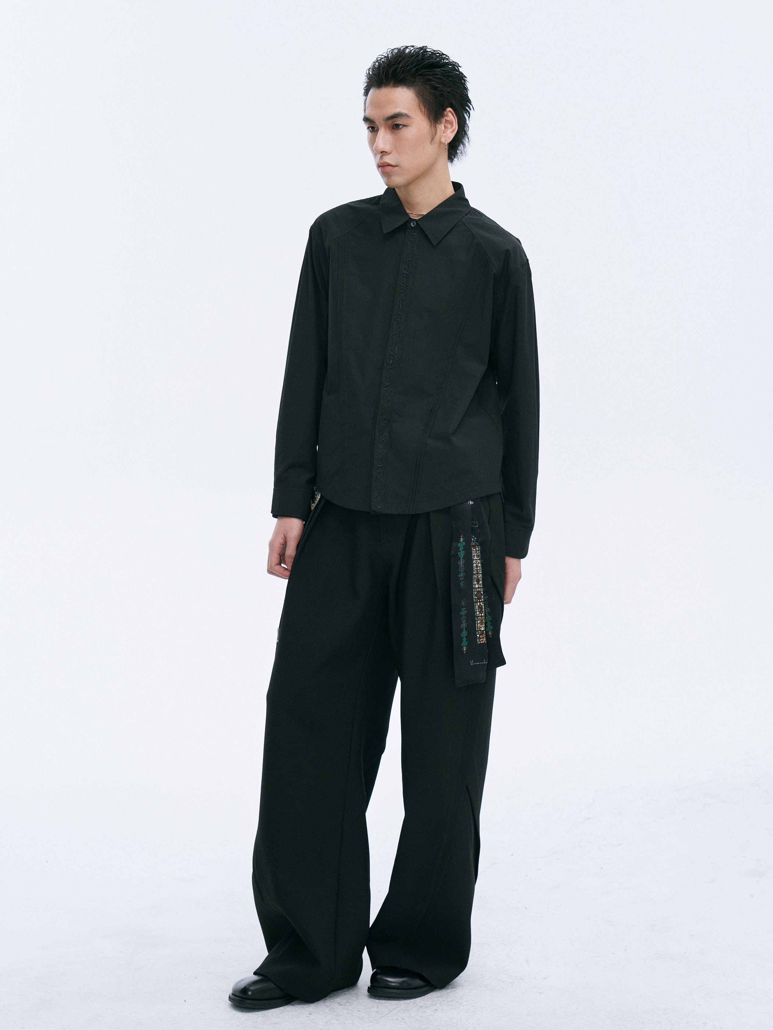 CATSSTAC Layered Seamline Floral Embroidered Shirt, premium urban and streetwear designers apparel on PROJECTISR.com, CATSSTAC