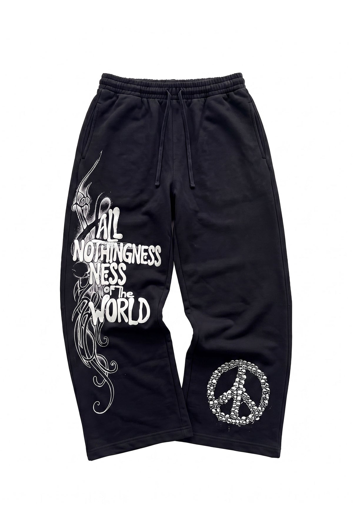 NOTHINGNESS WORLD Graffiti Script Baggy Sweatpants