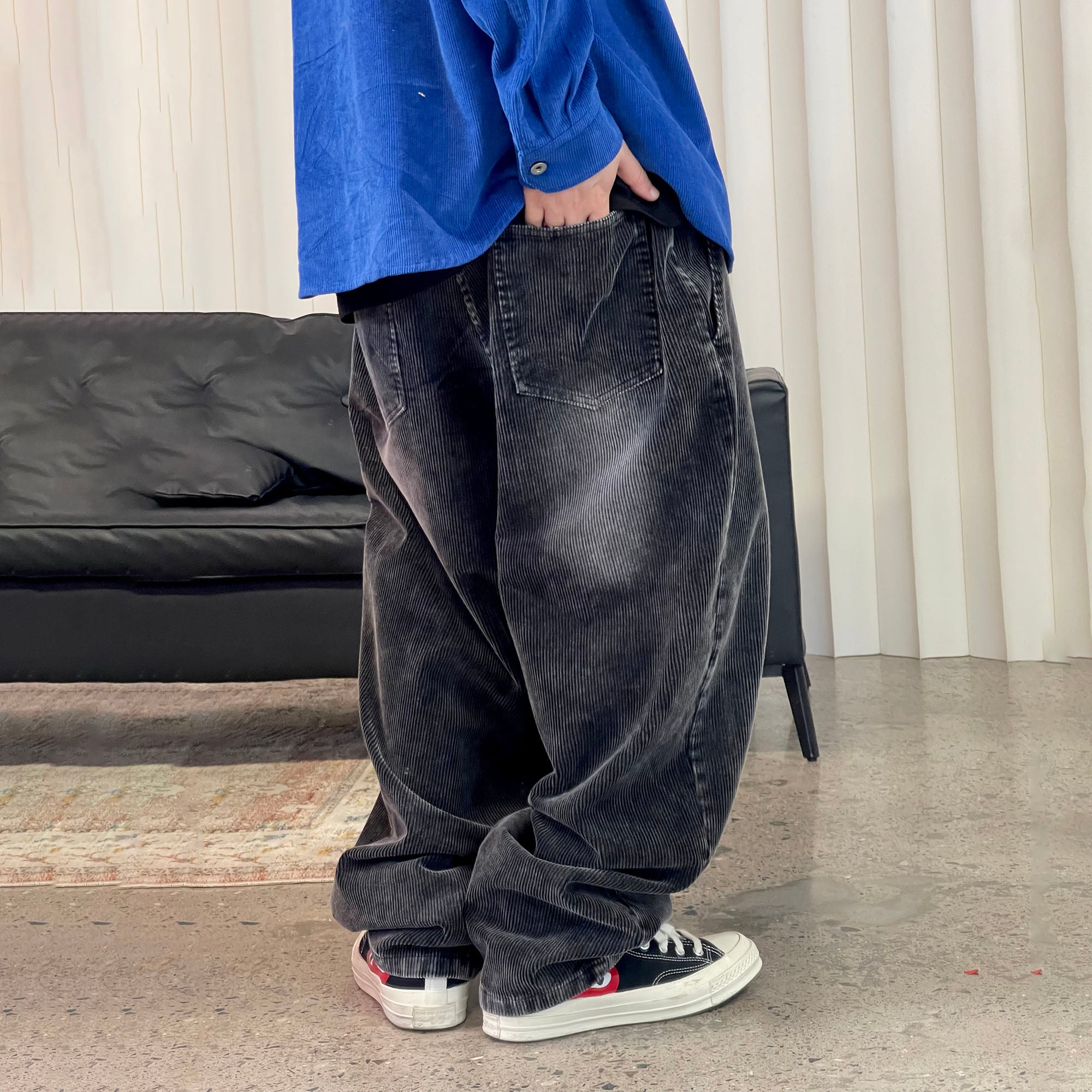 ME DA IGUAL Washed Corduroy Wide-Leg Pants