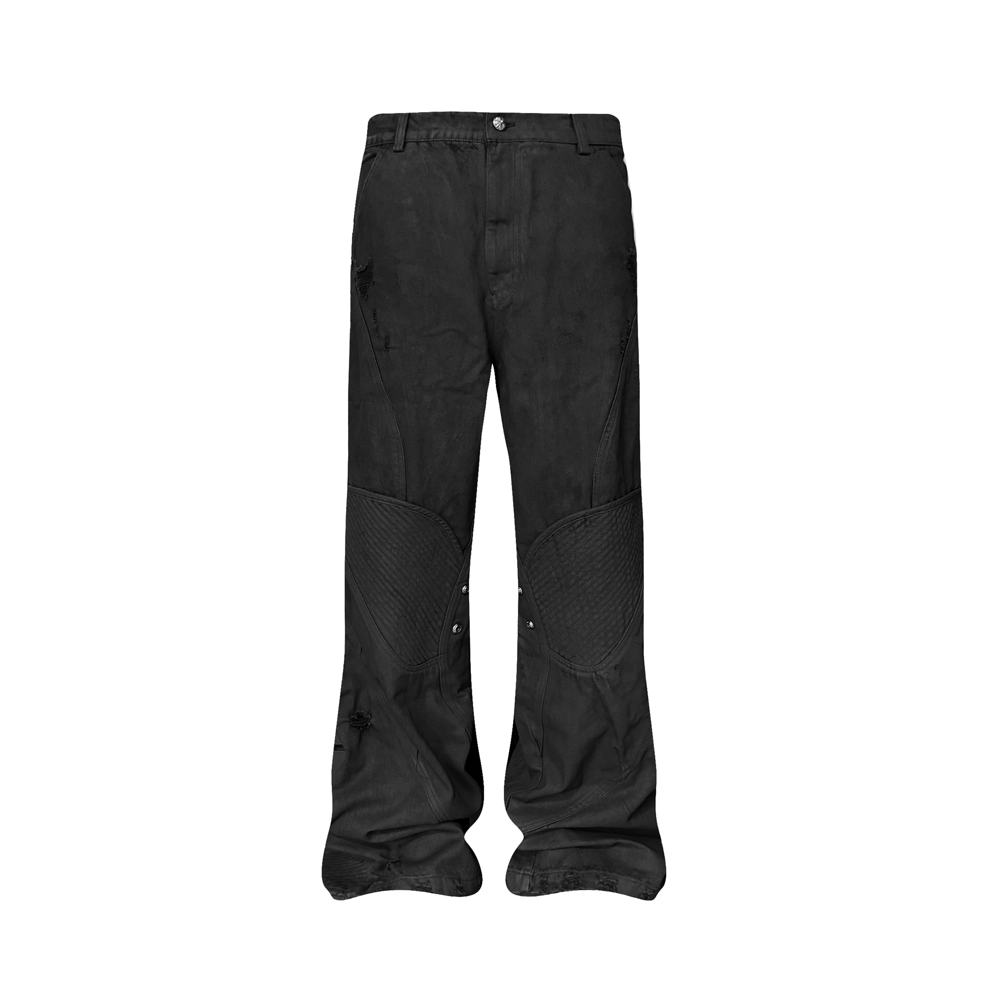 TH4SWE x GOJOYJINNI Washed Waxed Armor Moto Jeans